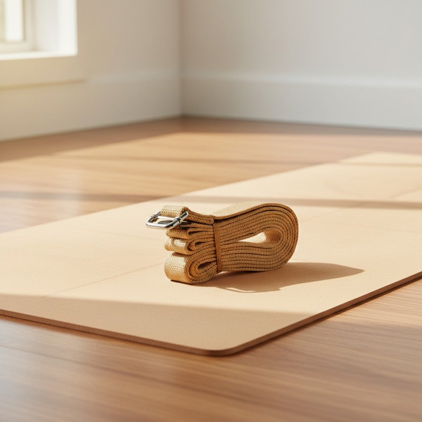 Yoga Stretch Strap 2 Pack Non Elastic Poly Cotton Webbing with Adjustable Metal Buckle for Flexibility Training 71x1in