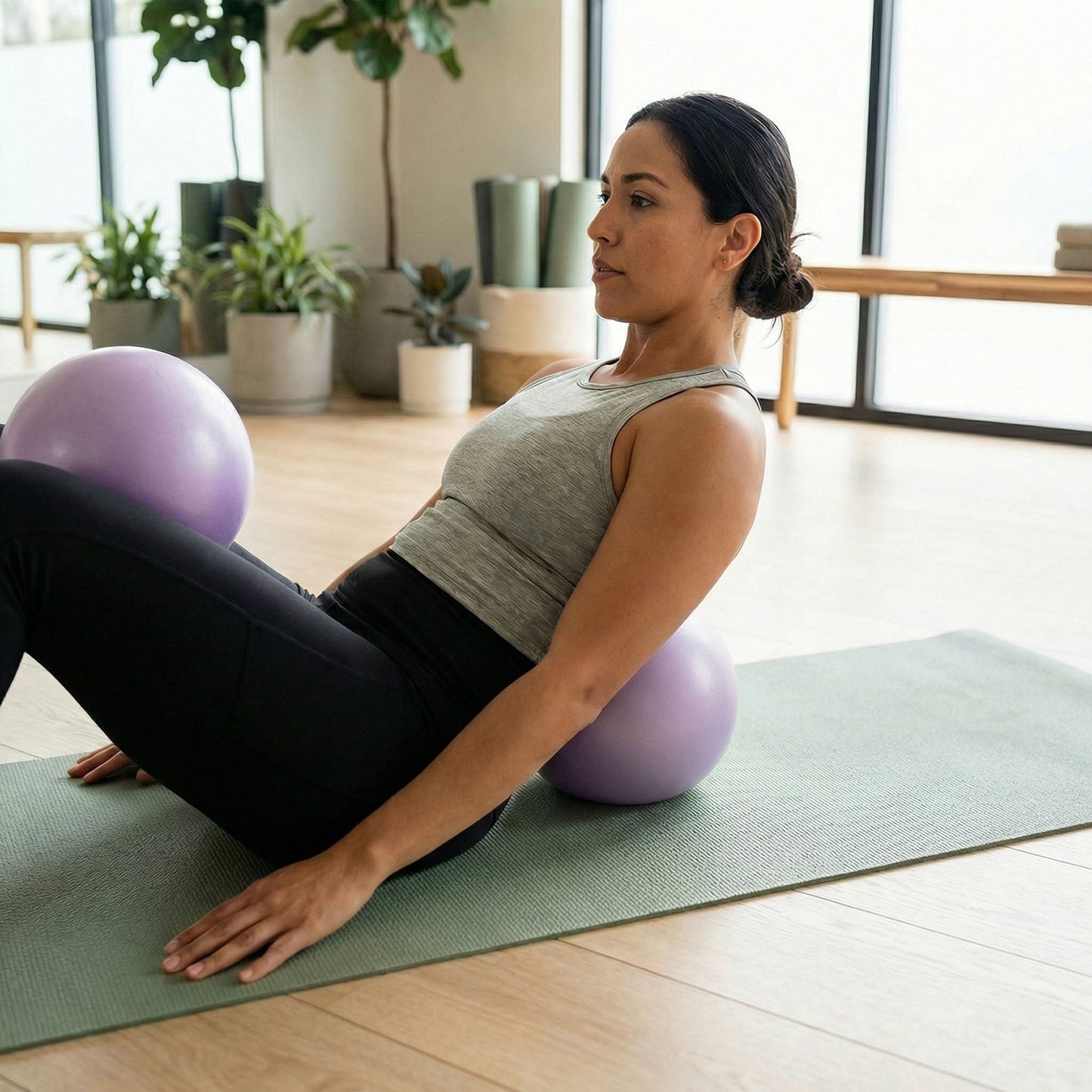 2-PC Mini Exercise Ball for Pilates Yoga Core Stability Training