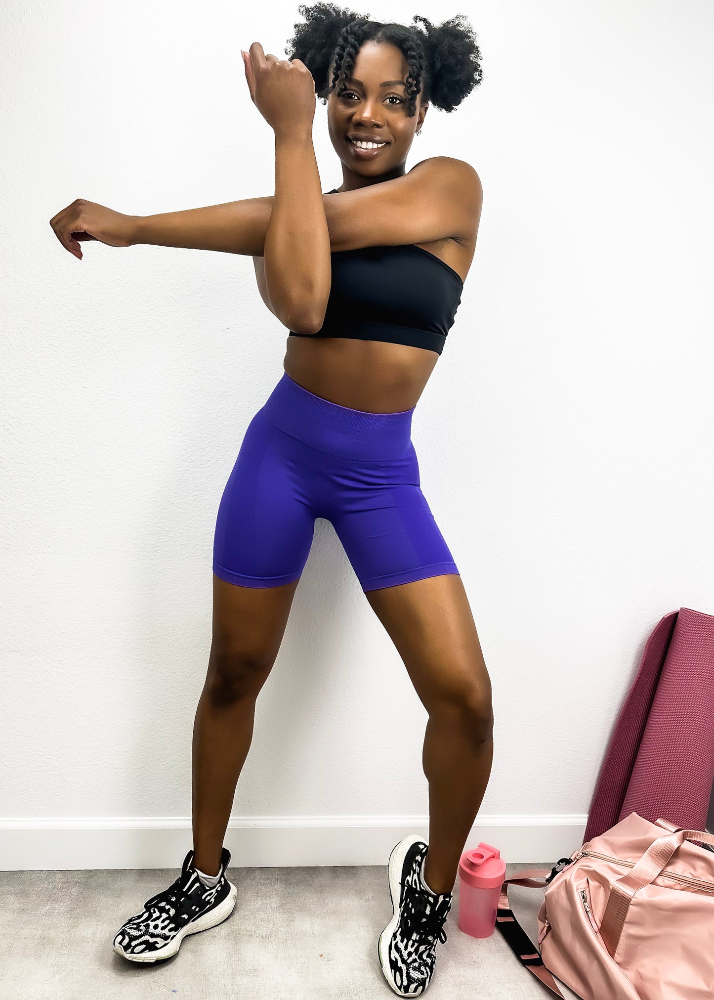 High Waist Side Mesh Active Shorts