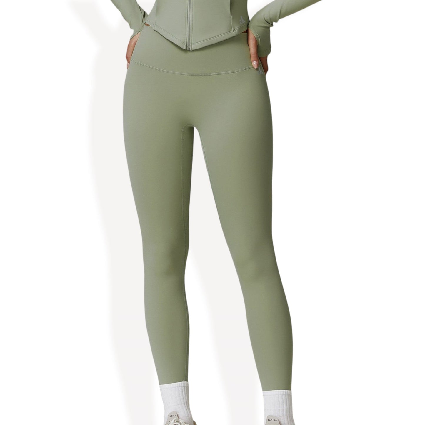 Women's High-Waisted Ribbed Fitness Leggings