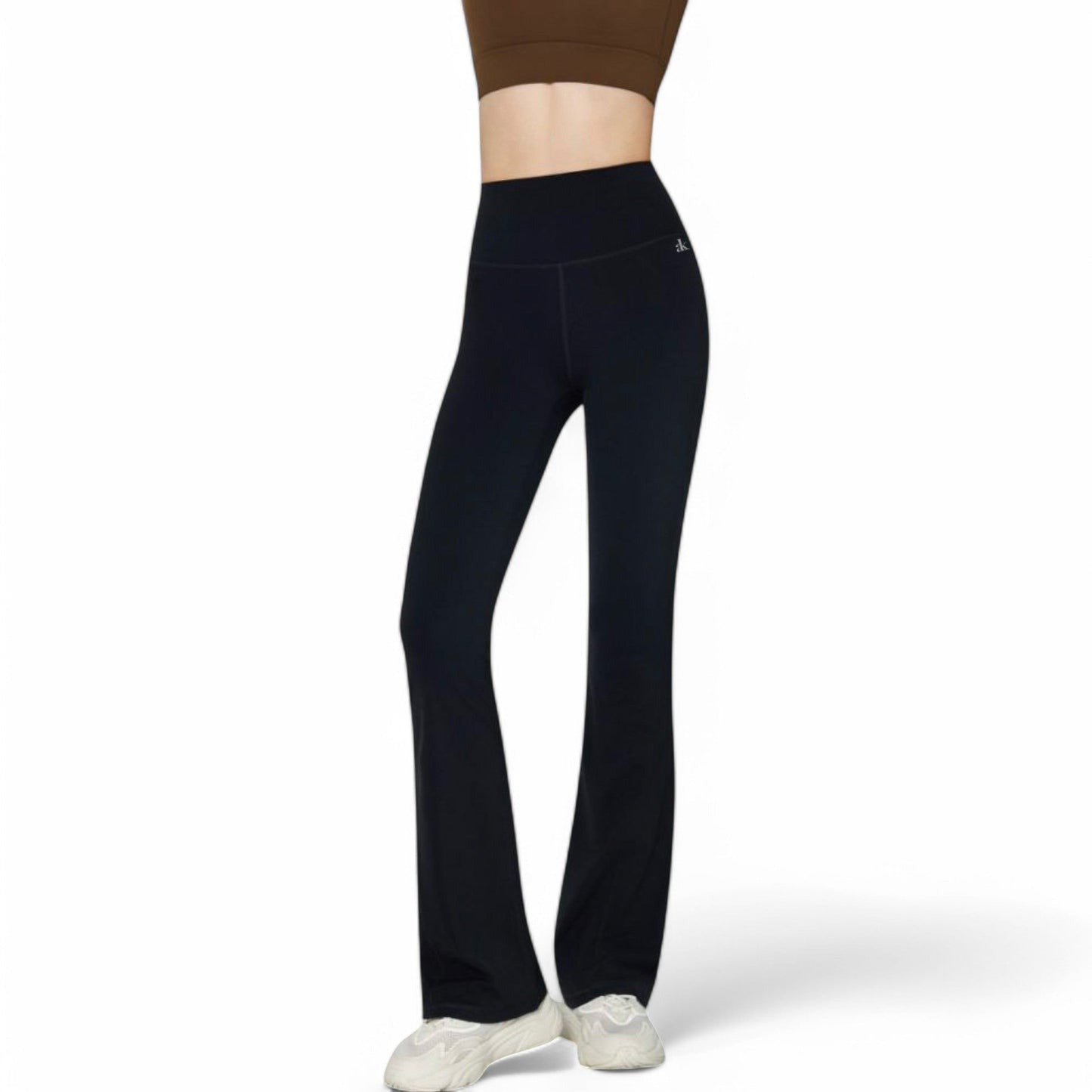 High-Waist Flared Leggings with Stretch Fabric and Contoured Fit