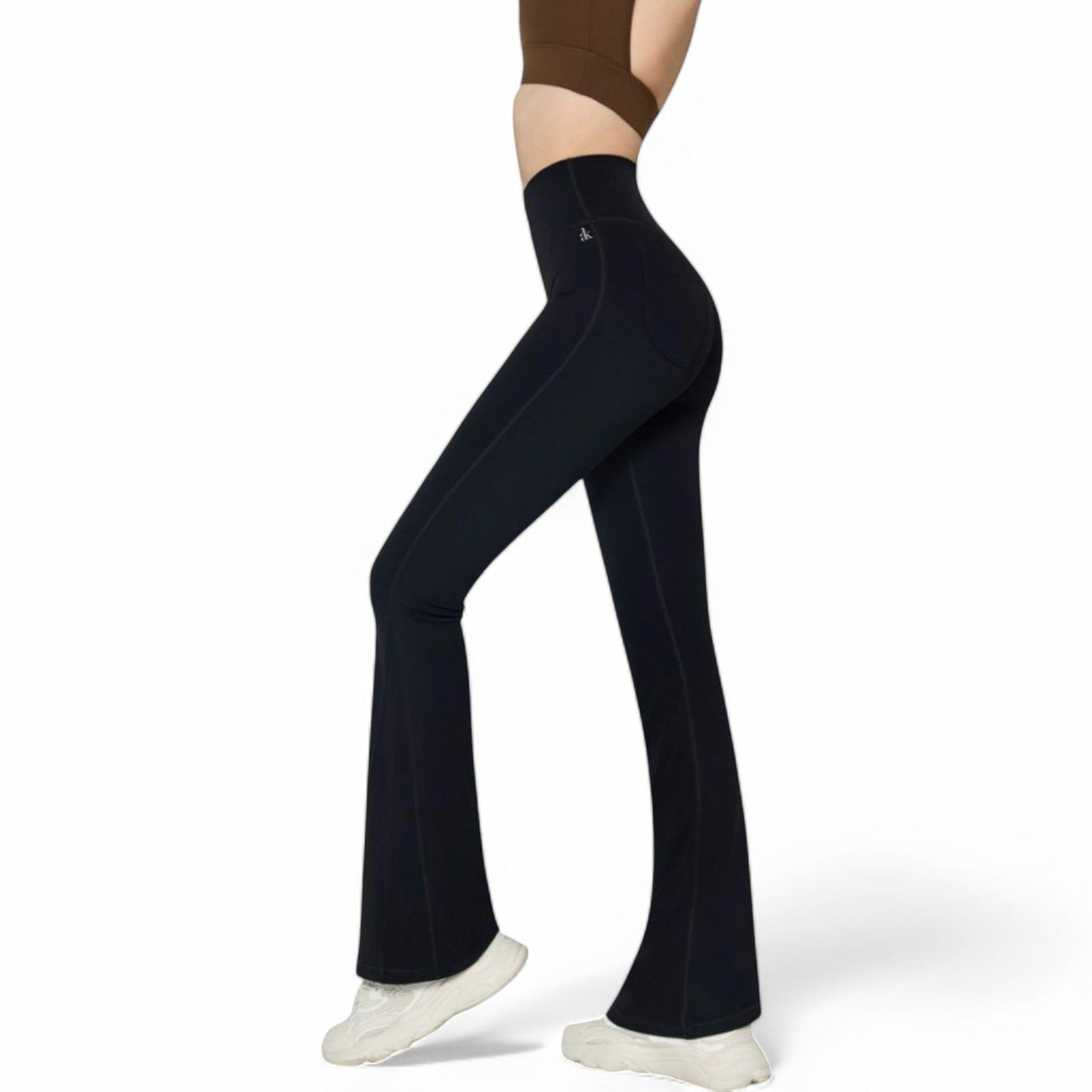 High-Waist Flared Leggings with Stretch Fabric and Contoured Fit