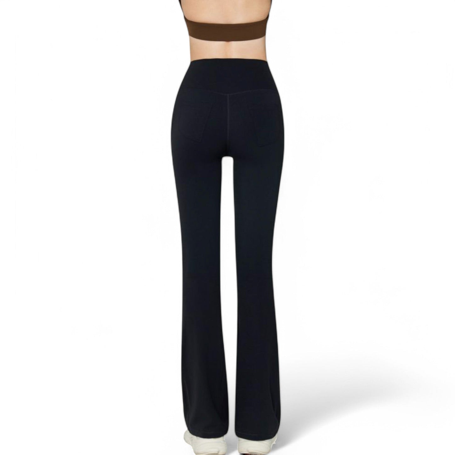 High-Waist Flared Leggings with Stretch Fabric and Contoured Fit