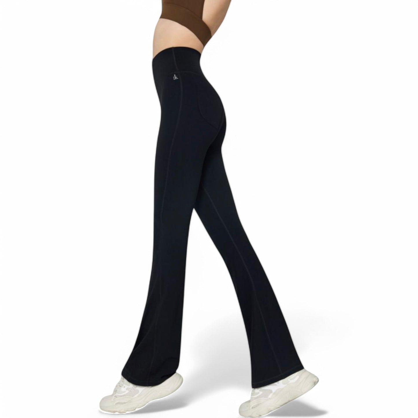 High-Waist Flared Leggings with Stretch Fabric and Contoured Fit