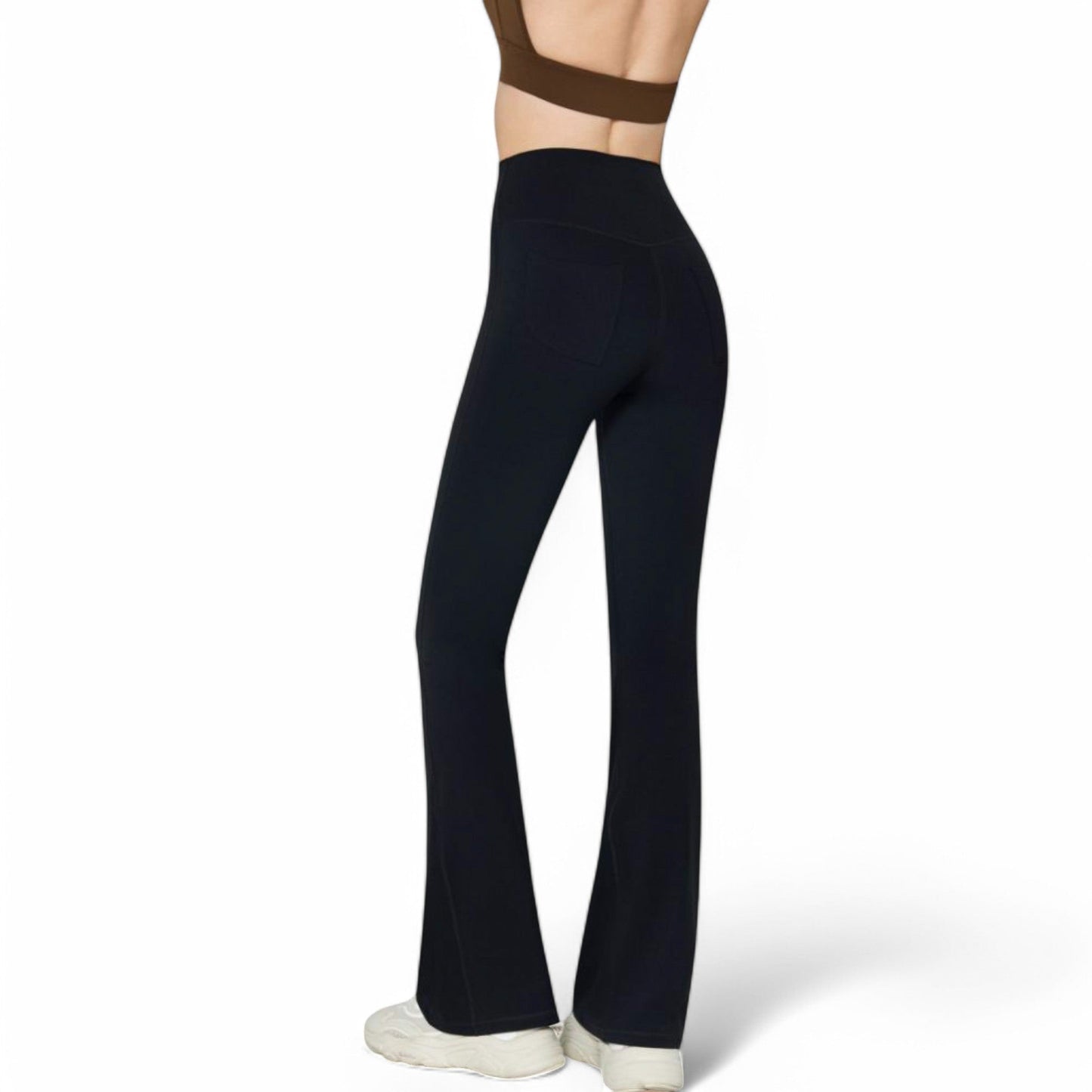 High-Waist Flared Leggings with Stretch Fabric and Contoured Fit