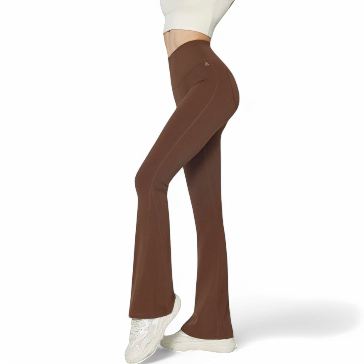 High-Waist Flared Leggings with Stretch Fabric and Contoured Fit