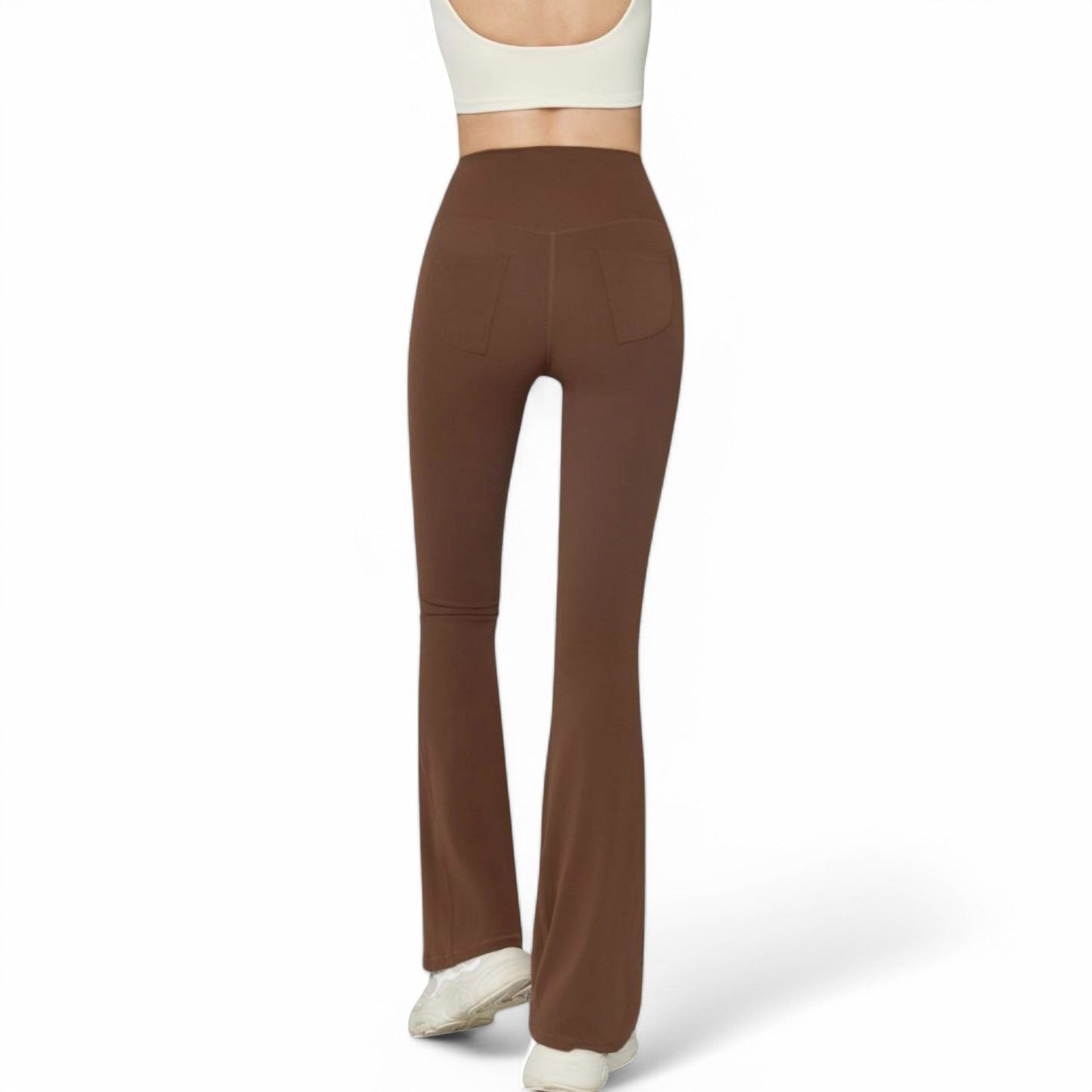 High-Waist Flared Leggings with Stretch Fabric and Contoured Fit