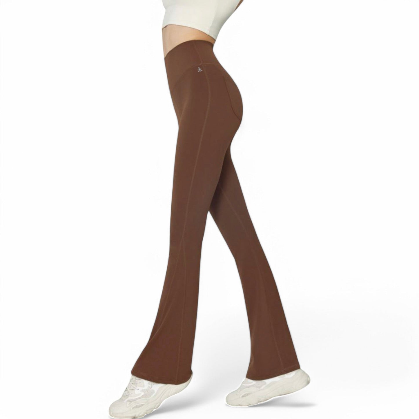 High-Waist Flared Leggings with Stretch Fabric and Contoured Fit