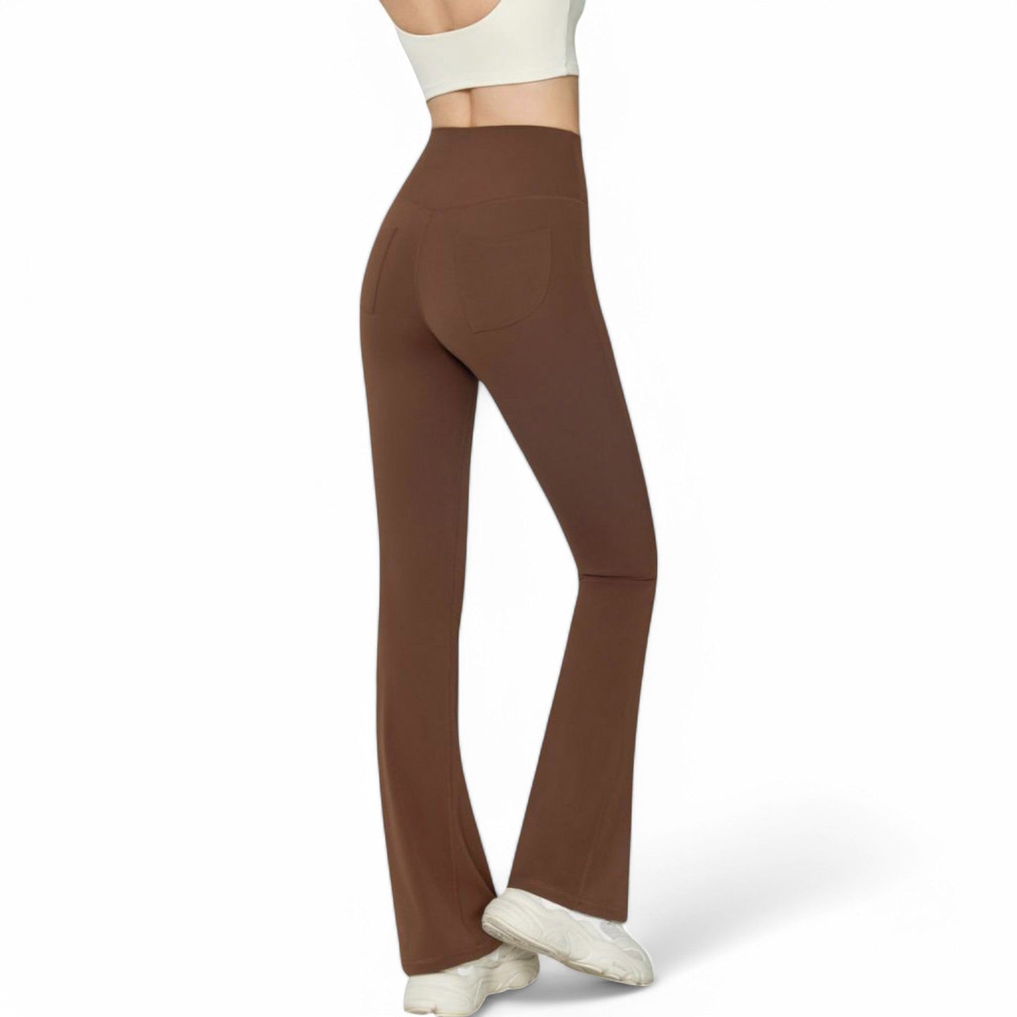 High-Waist Flared Leggings with Stretch Fabric and Contoured Fit