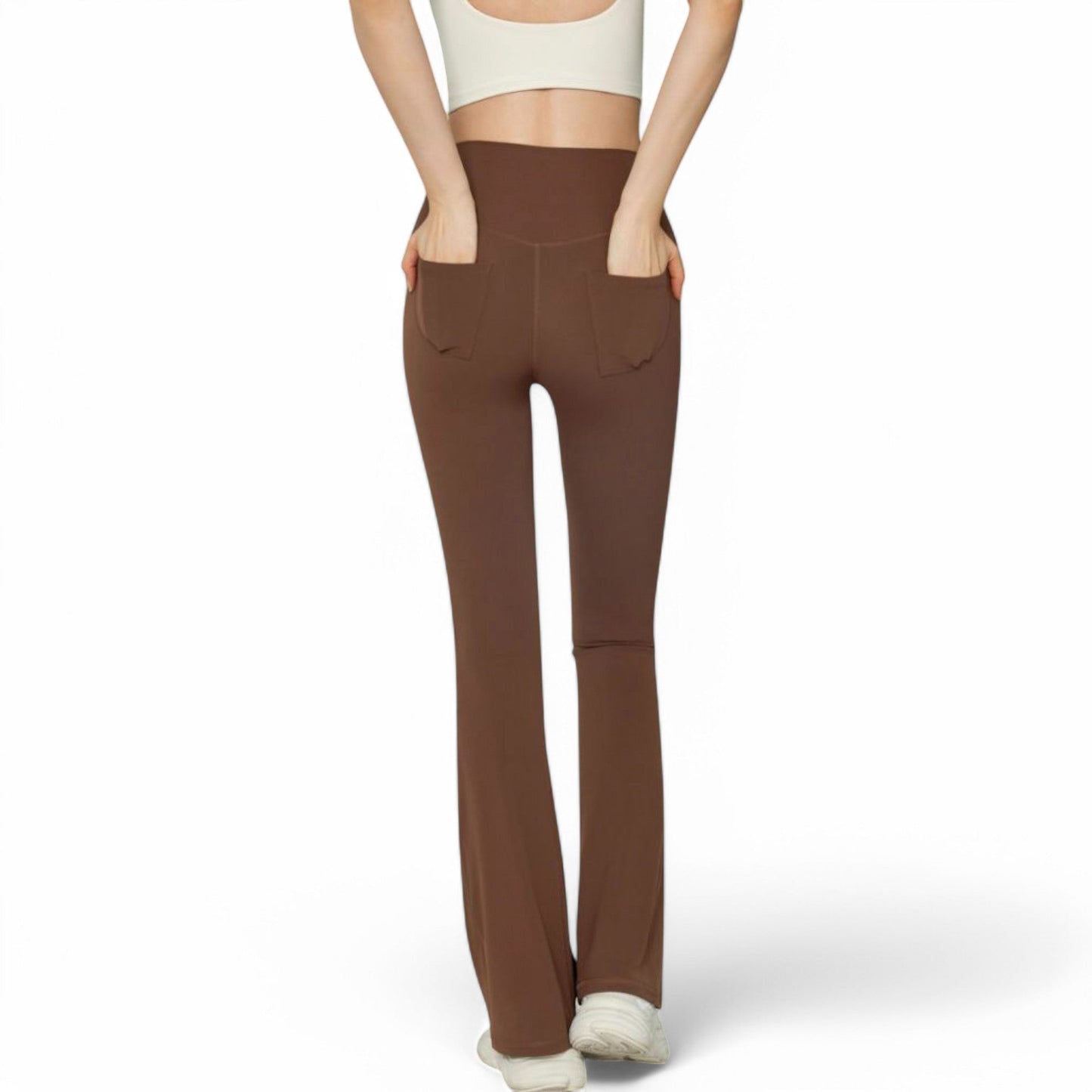 High-Waist Flared Leggings with Stretch Fabric and Contoured Fit