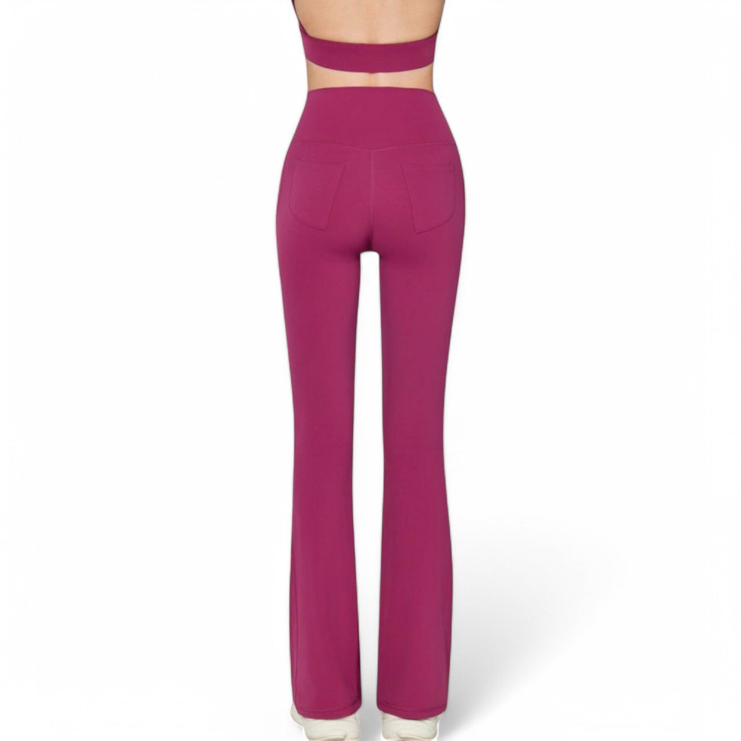 High-Waist Flared Leggings with Stretch Fabric and Contoured Fit