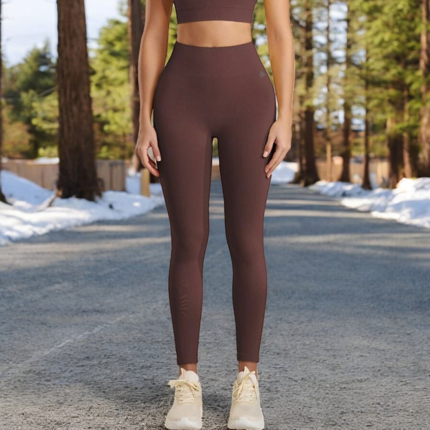 Women's High Waist Ribbed Leggings with Seamless Fit