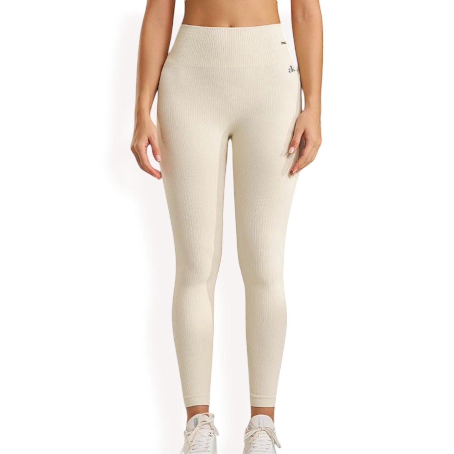 Women's High Waist Ribbed Seamless Leggings with Stretch Compression Fit