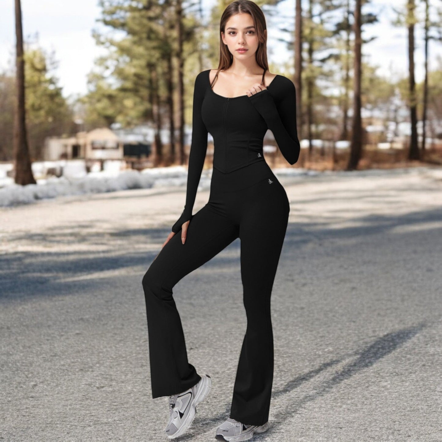 High Waist Flared Leg Yoga Pants