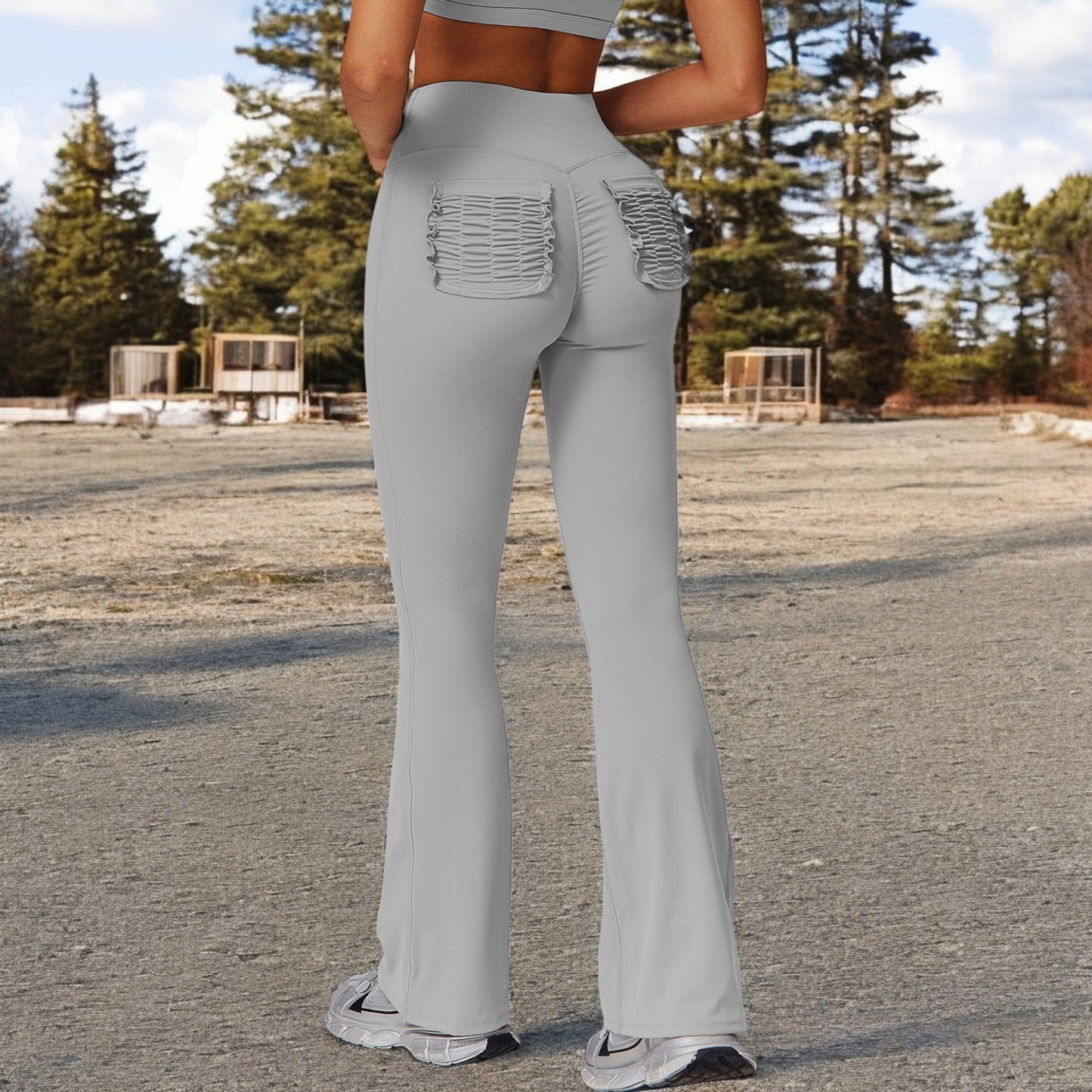 High Waist Flared Leg Yoga Pants