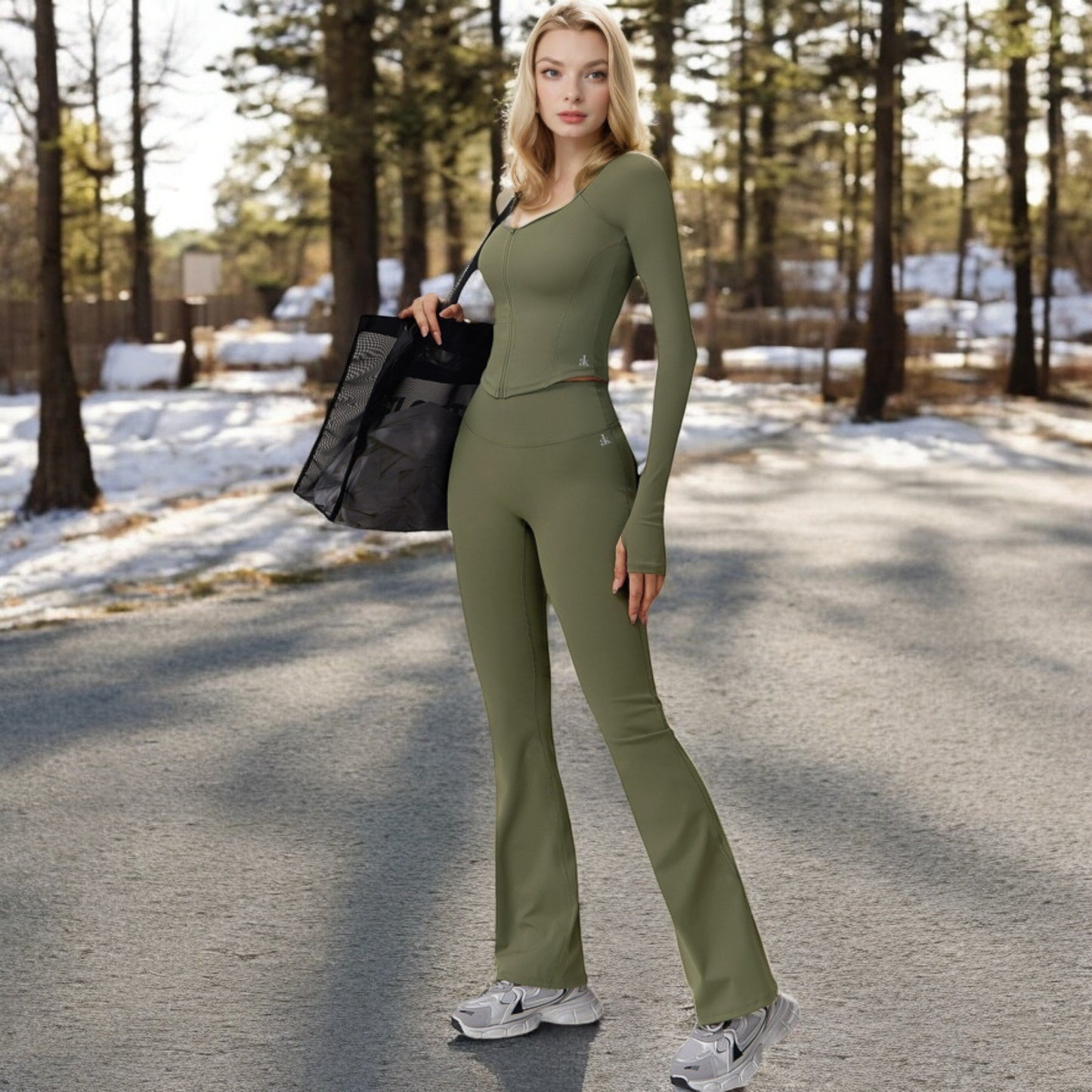 High Waist Flared Leg Yoga Pants