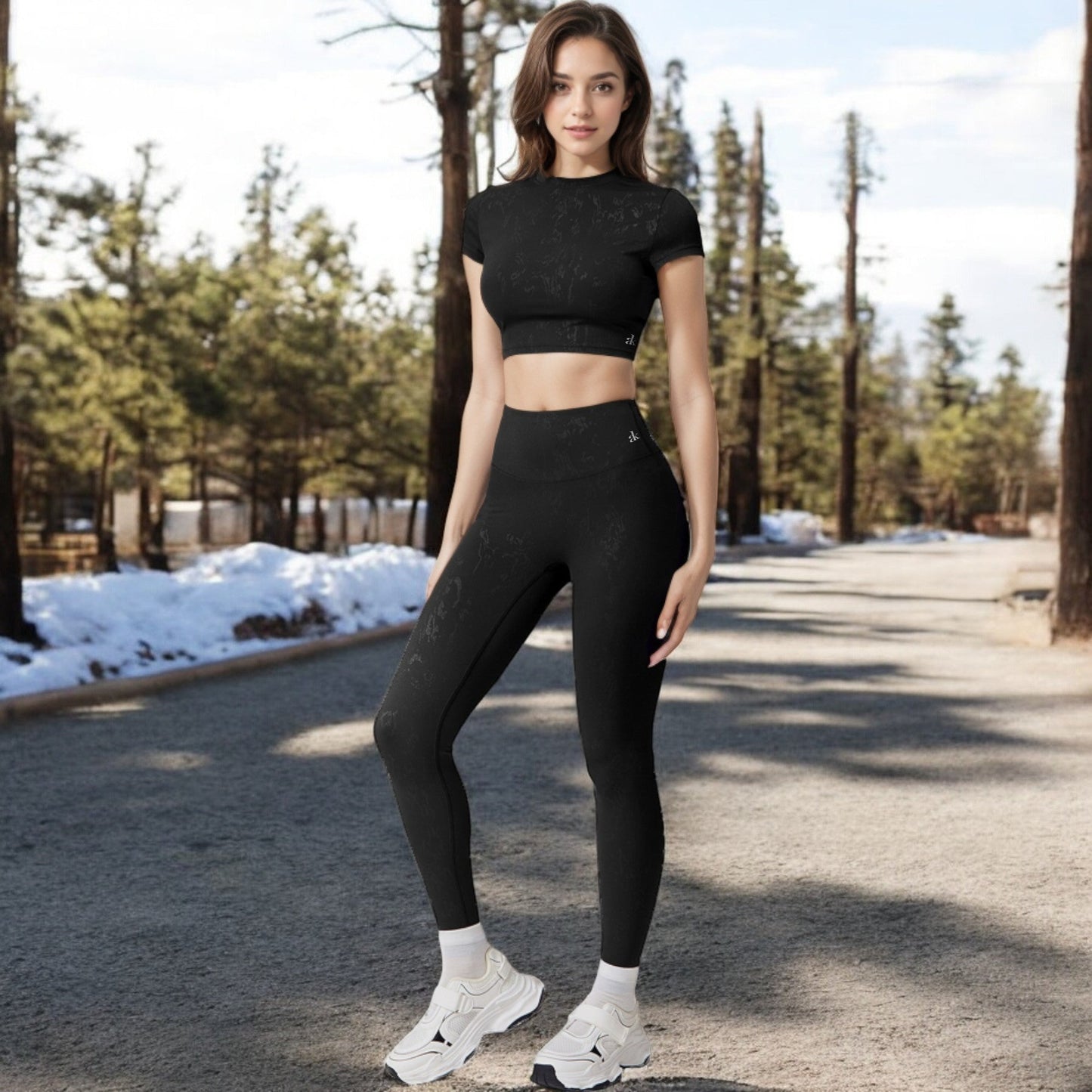 High-Waist Textured Seamless Leggings