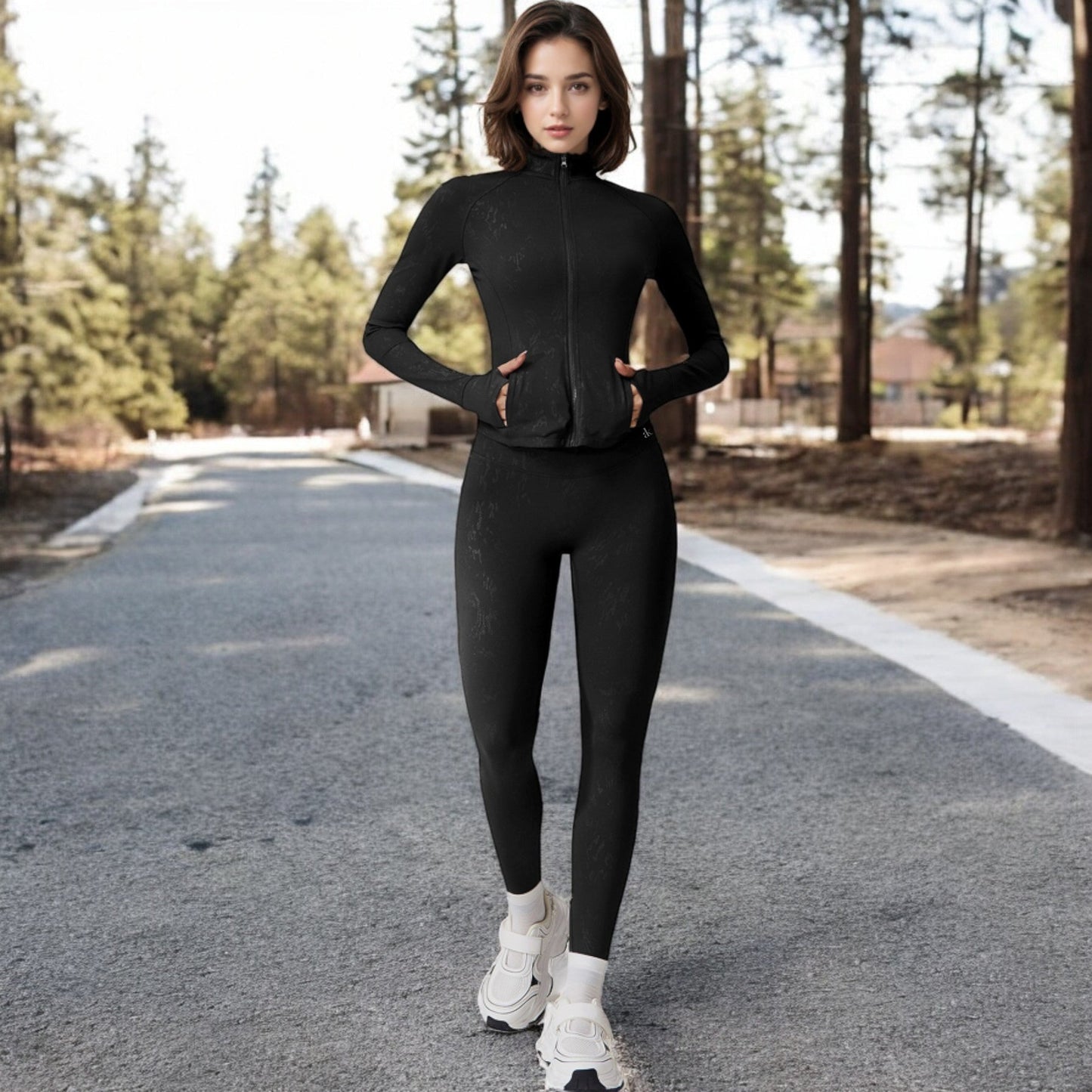 High-Waist Textured Seamless Leggings
