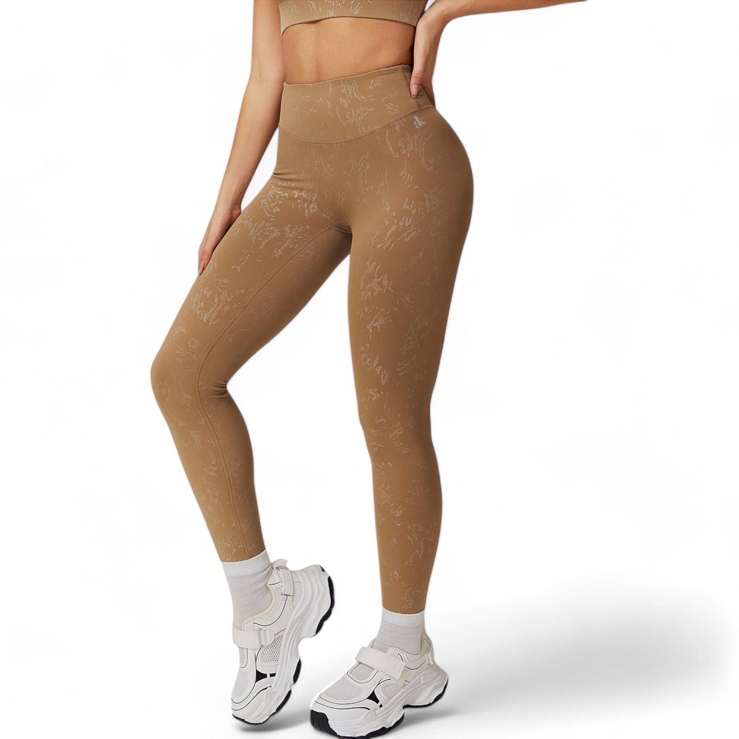 High Waist Seamless Leggings with Subtle Textured Pattern