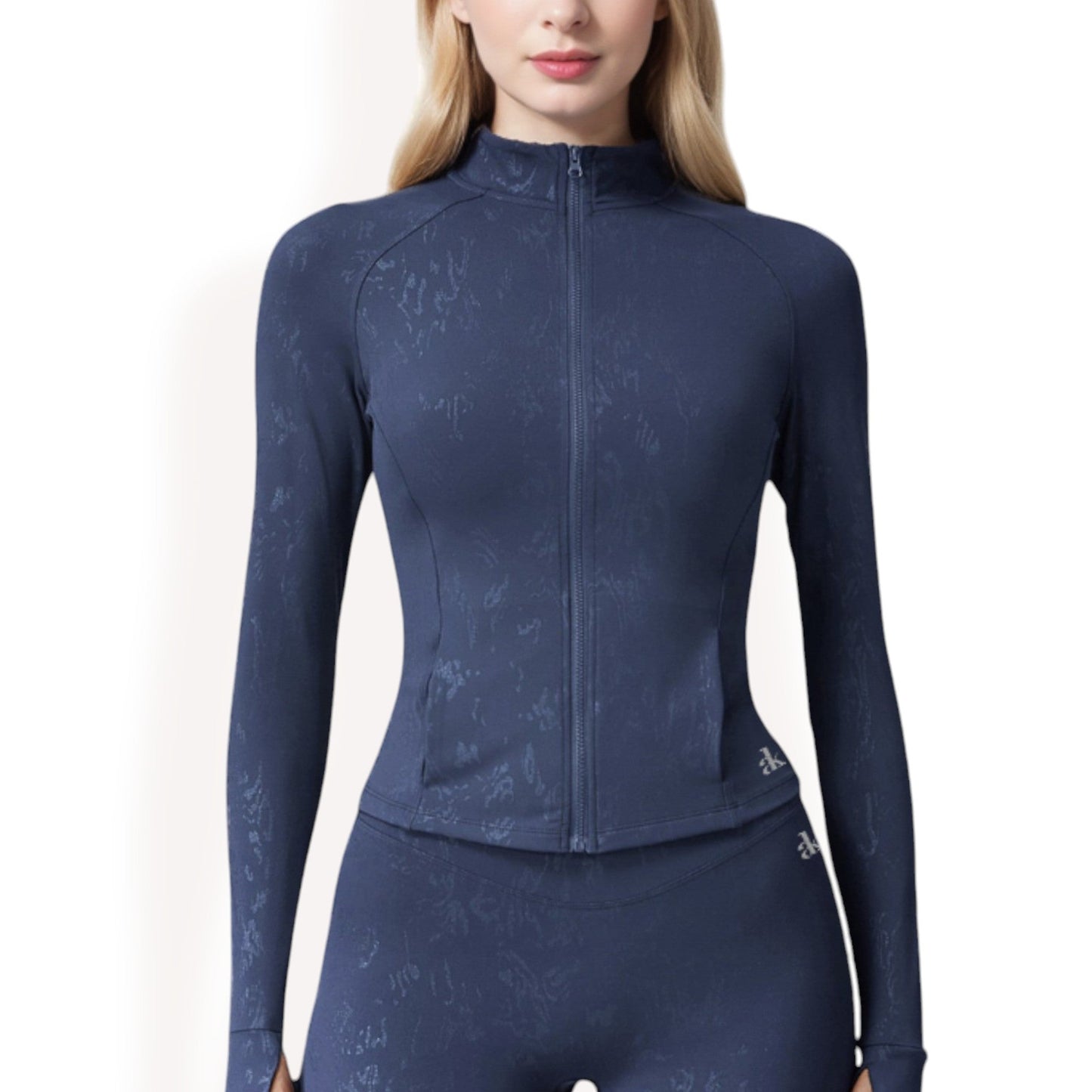 Full Zip Active Jacket with Seamless Fit and Thumbhole Sleeves for Comfort and Style