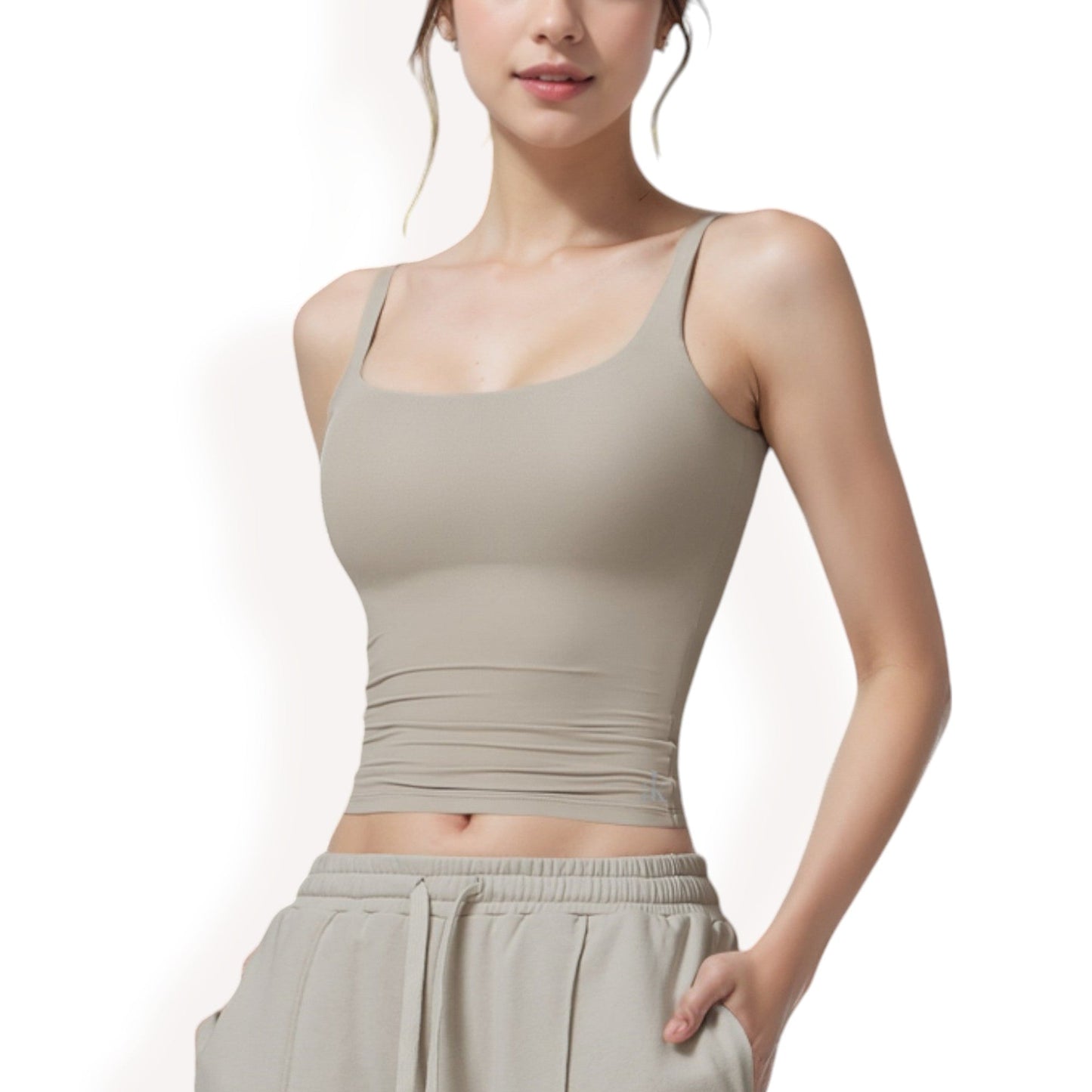 Square Neck Sleeveless Tank Top with Stretch Fit