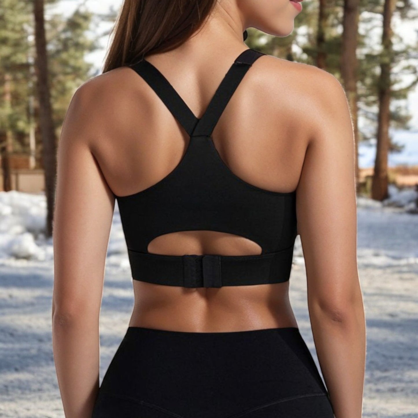 Racerback Sports Bra with Supportive Stretch Fabric
