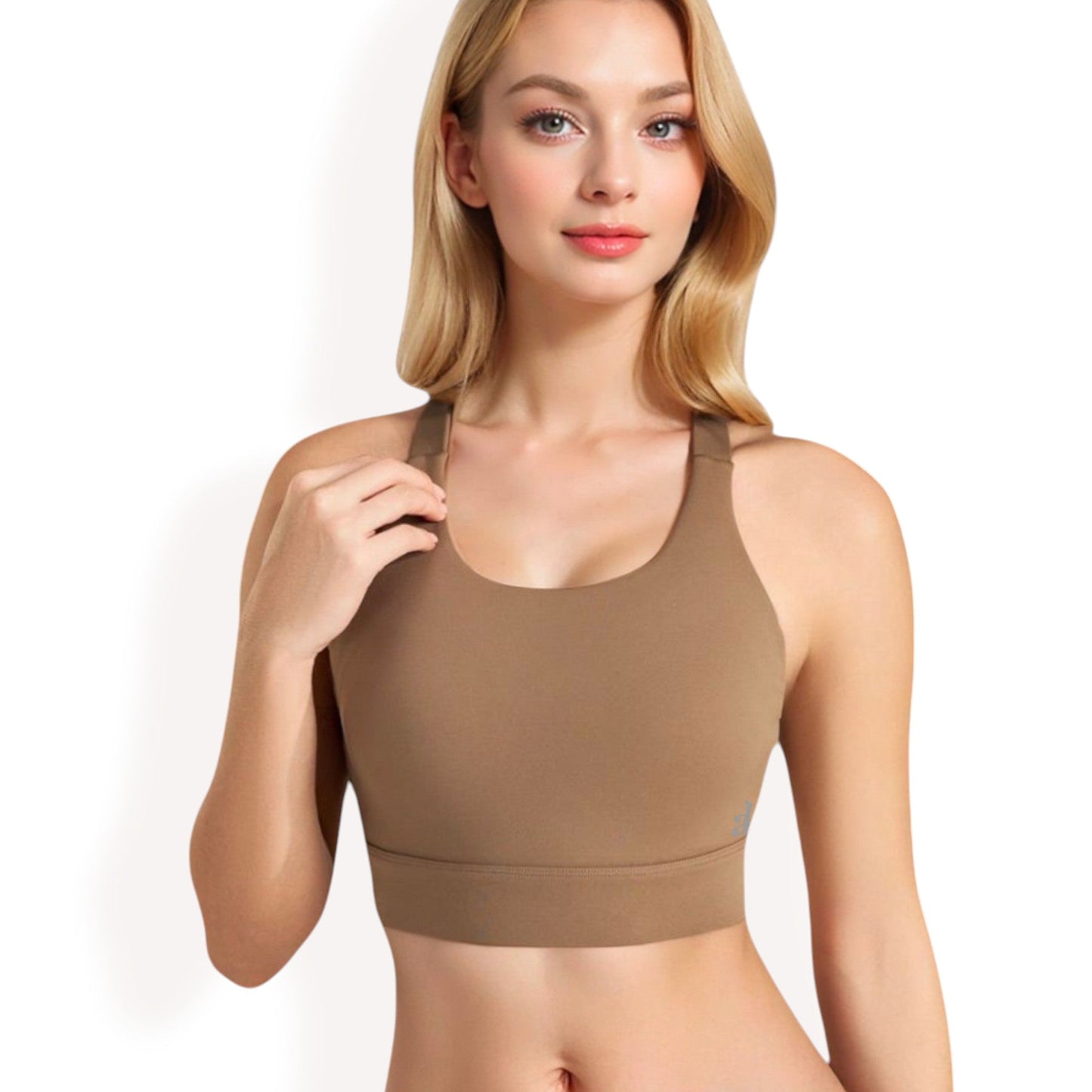 Racerback Sports Bra with Supportive Stretch Fabric