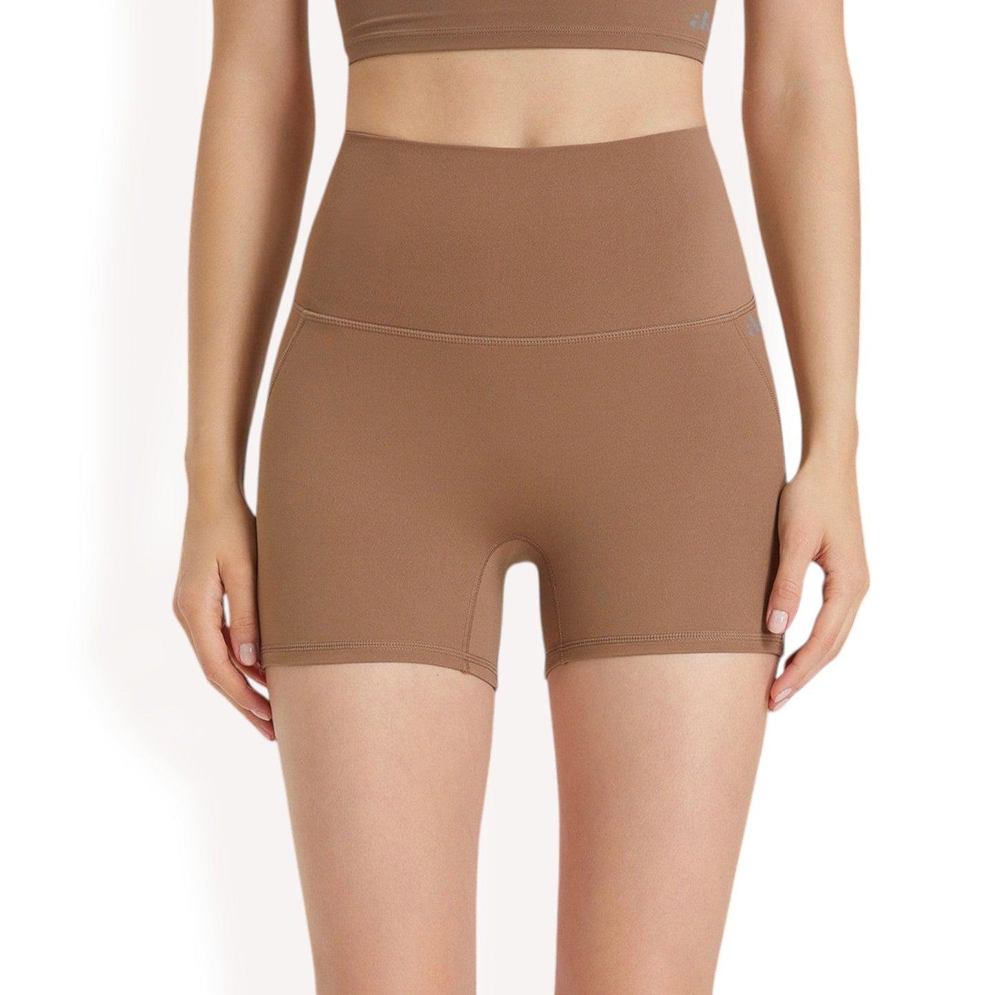 High-Waisted Active Biker Shorts with Seamless Design