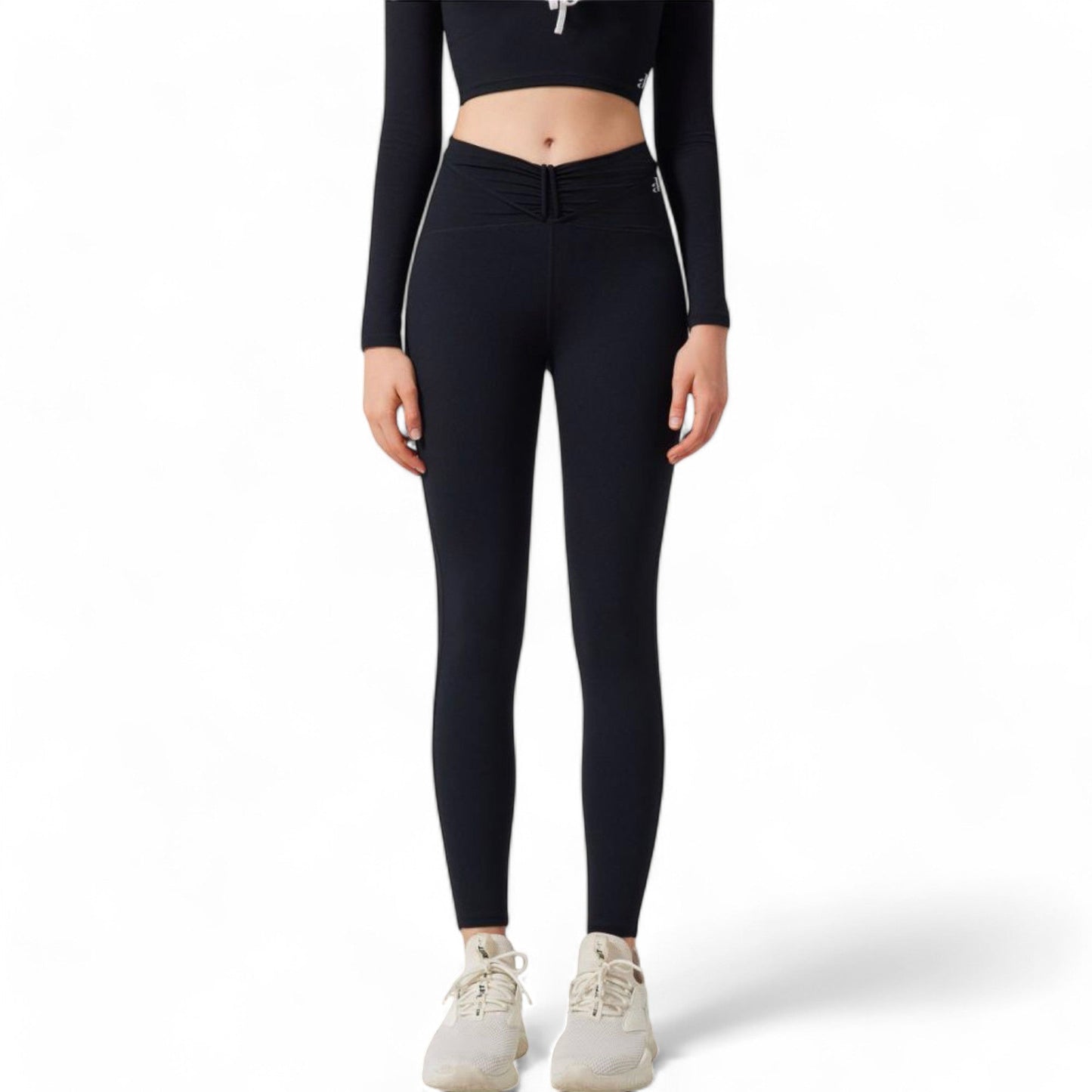 High-Waist Twist Detail Full-Length Leggings