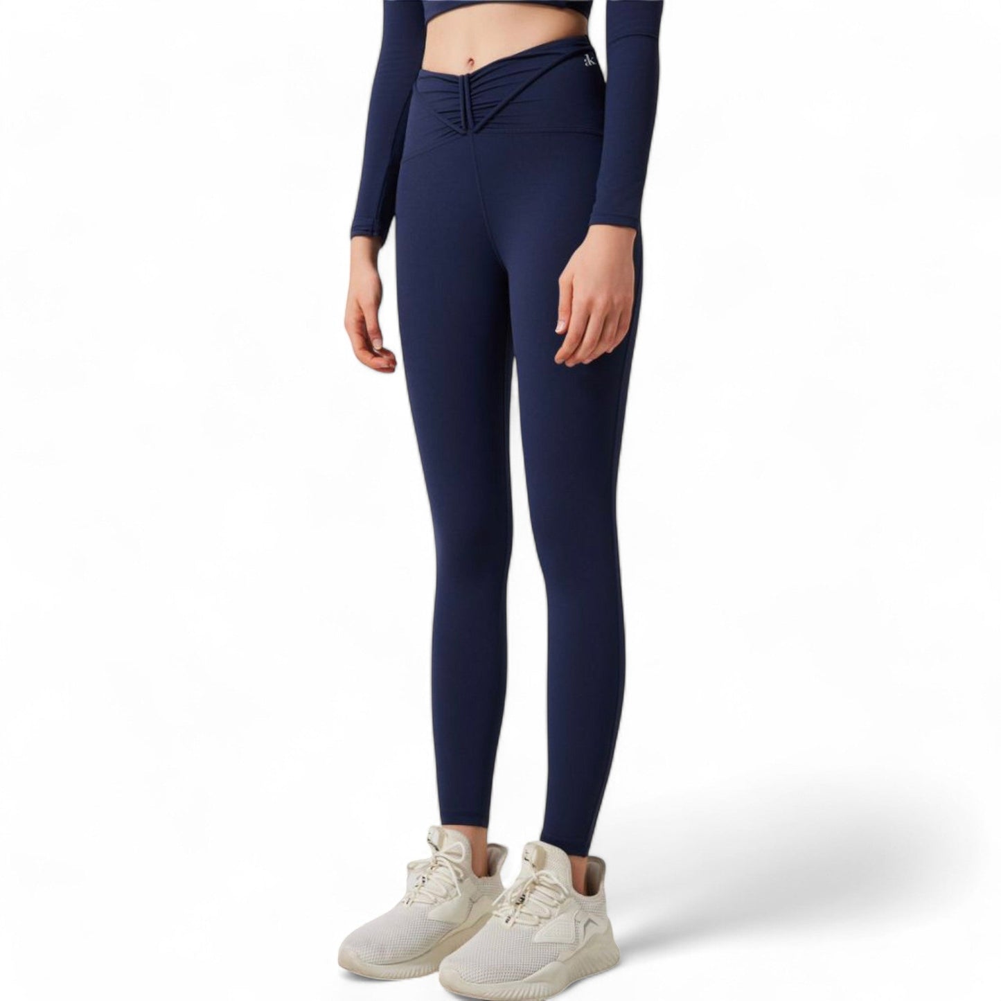 High-Waist Twist Detail Full-Length Leggings