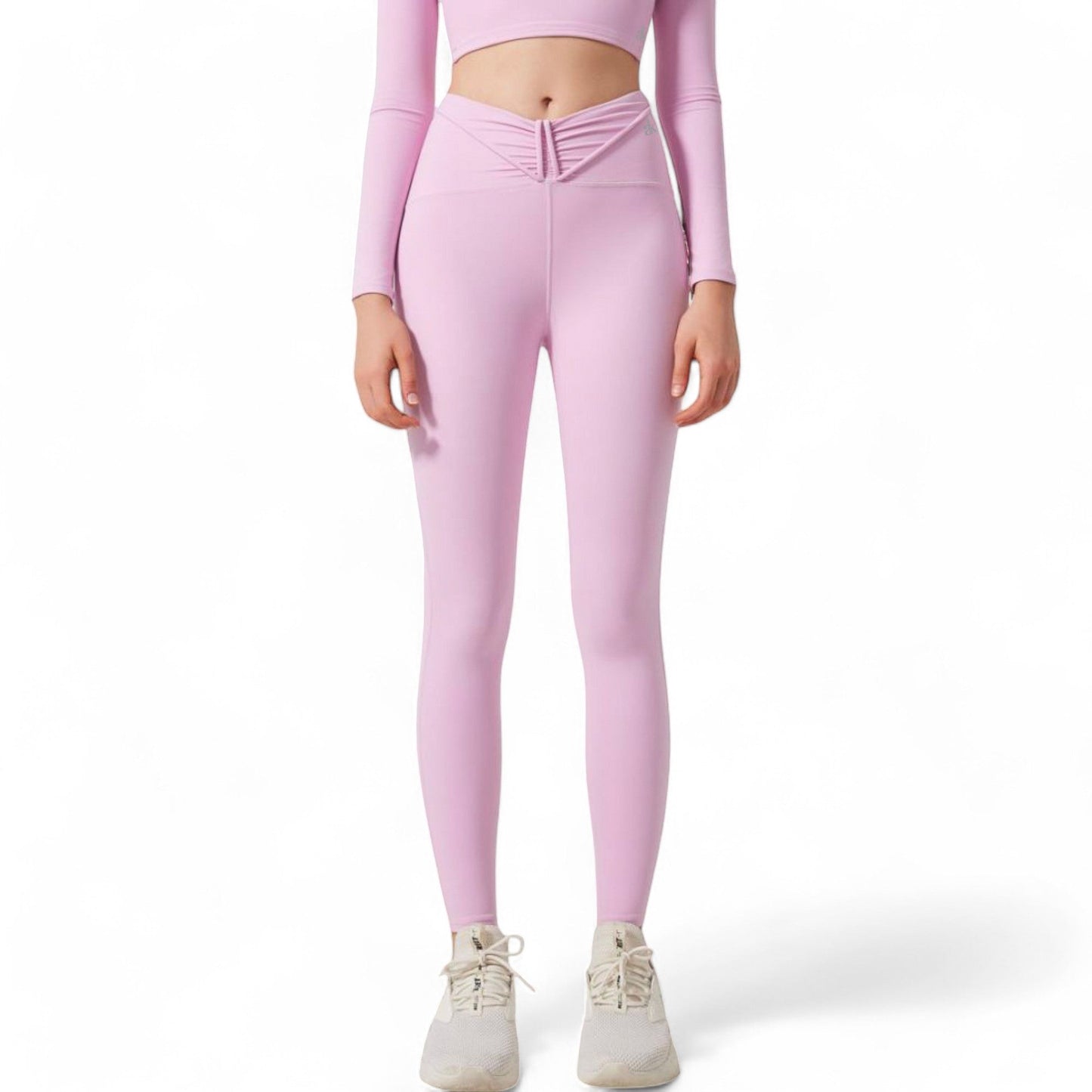 High-Waist Twist Detail Full-Length Leggings