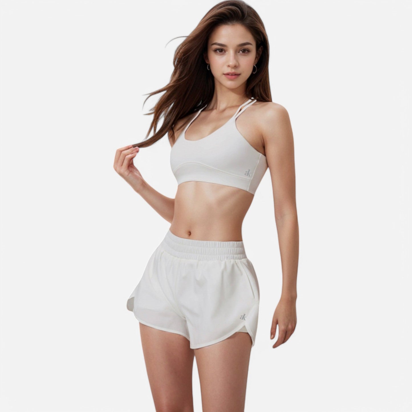 Active Women's Double Strap Sports Bra with V-Neckline and Soft Support