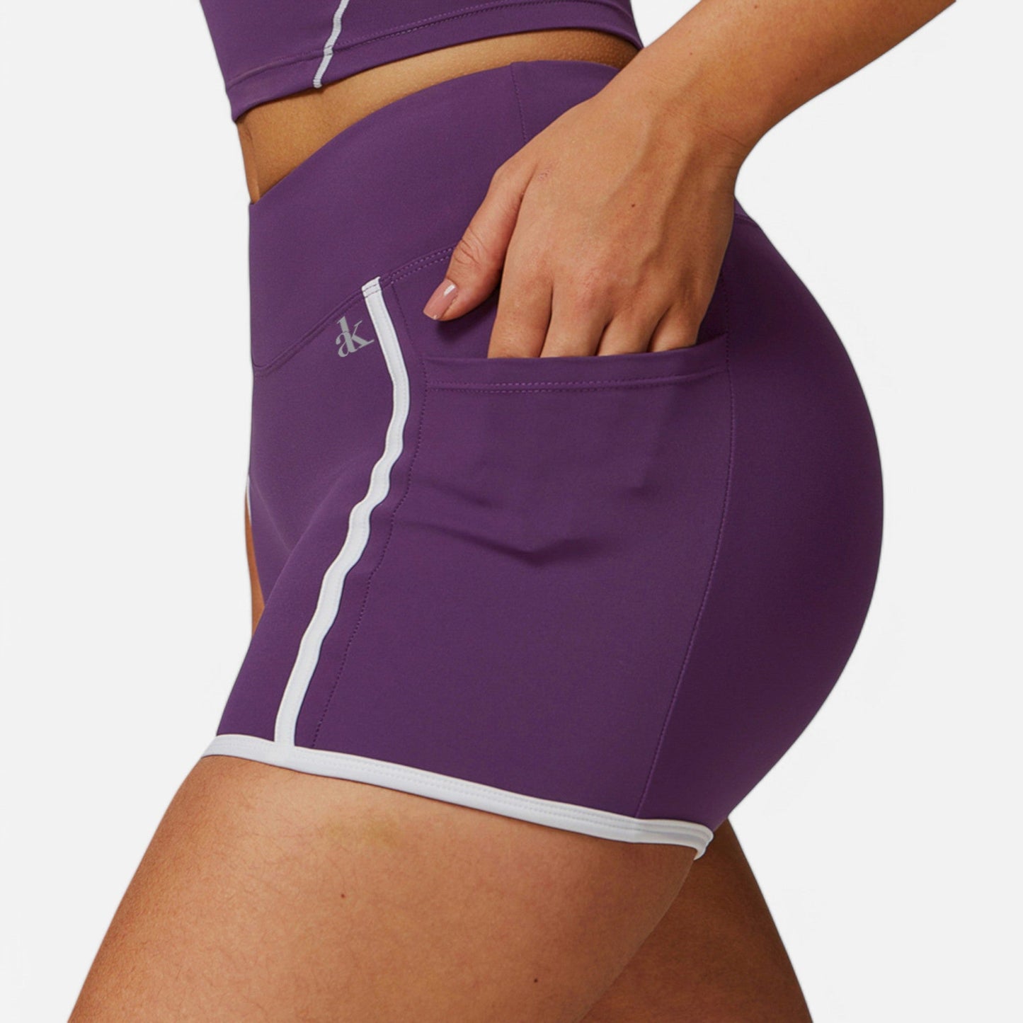 Active Active Women's High Waist Biker Shorts with Contrast Piping and Seamless Stretch Fabric