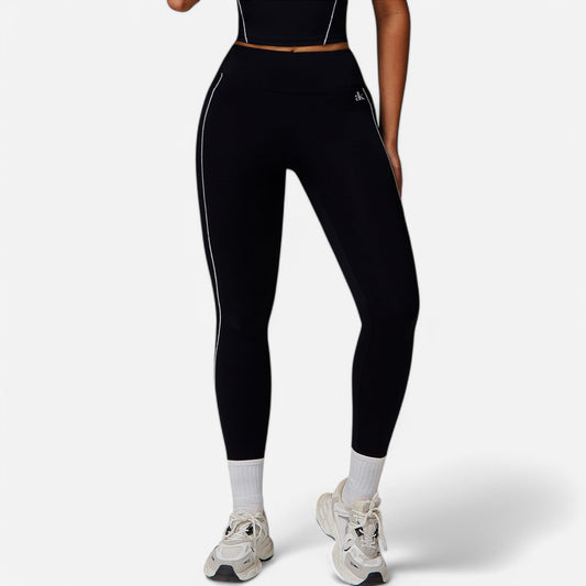 Active Women's High Waist Seam Detail Leggings with Contoured Fit and Stretch Fabric