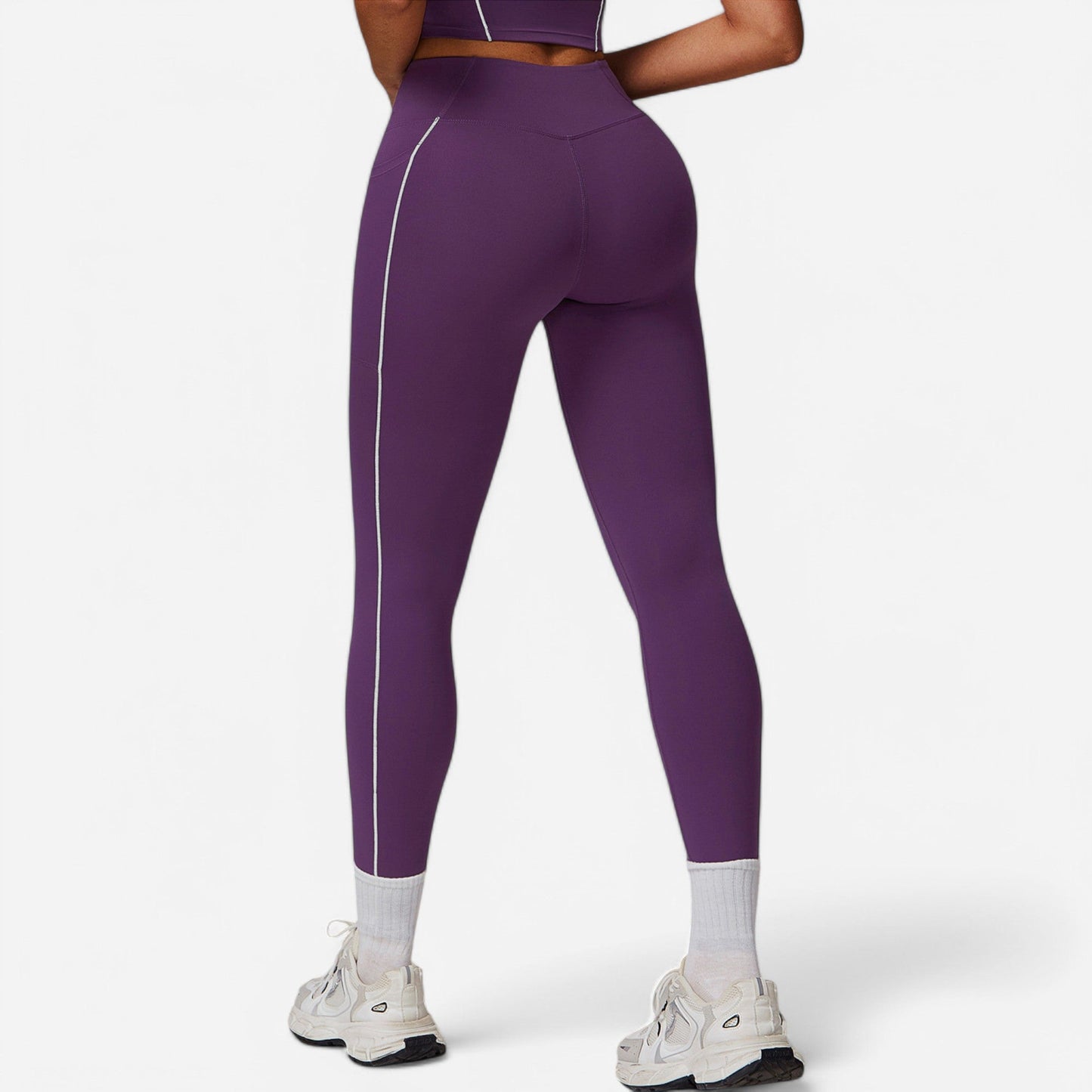 Active Women's High Waist Seam Detail Leggings with Contoured Fit and Stretch Fabric