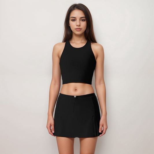 Active Women's Athletic Skort with Side Pocket and Built-In Shorts