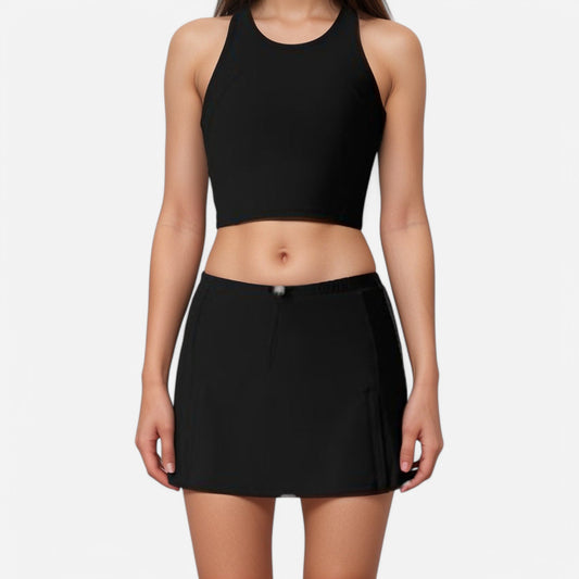 Active Women's Athletic Skort with Side Pocket and Built-In Shorts