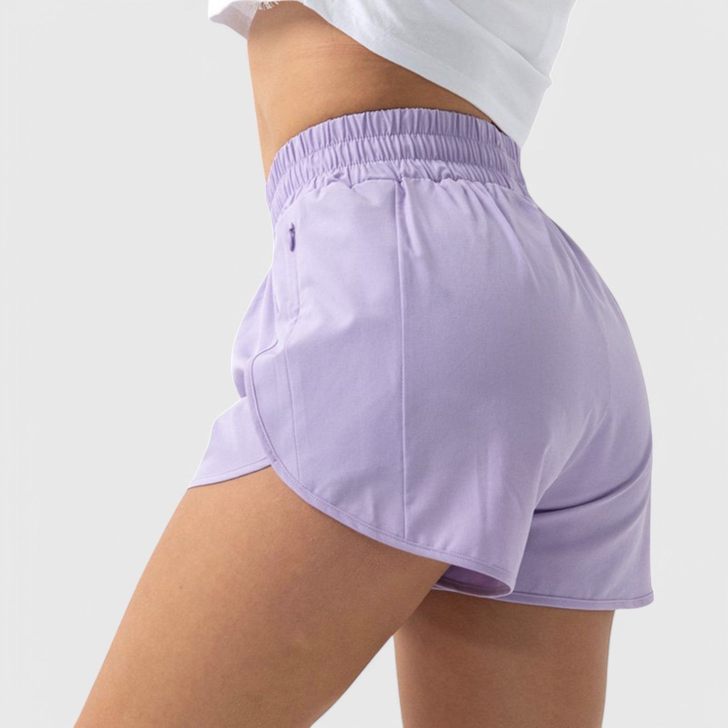 Active Women's High Waist Athletic Running Shorts with Curved Hem