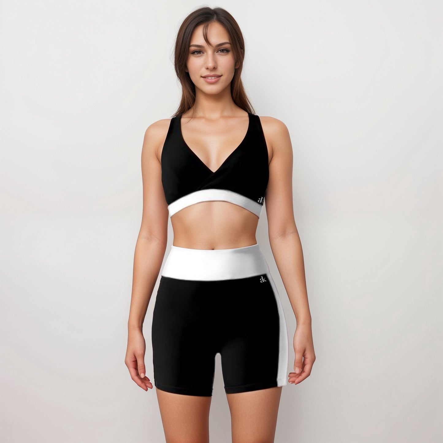 Active Women's High Waist Color Block Biker Shorts