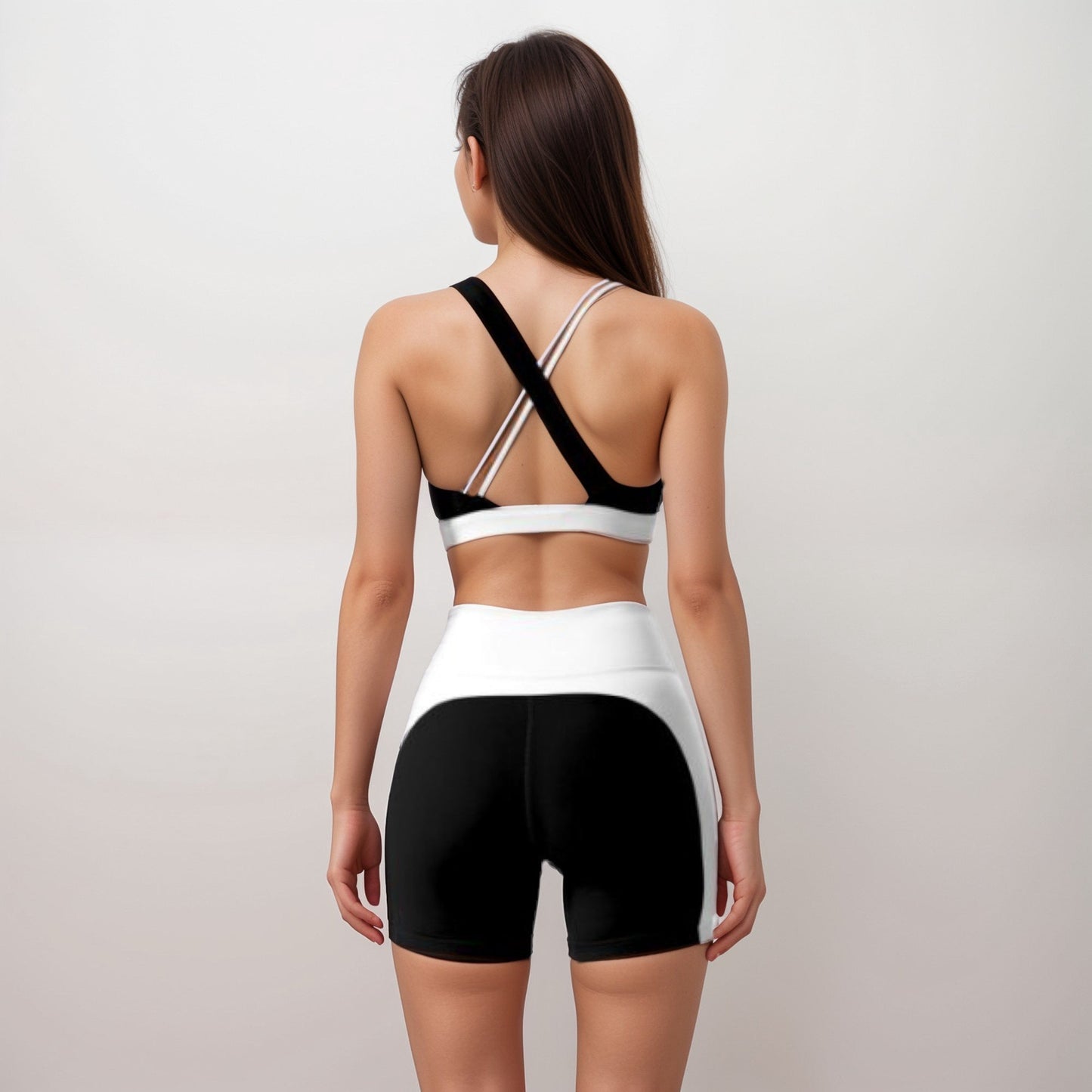 Active Women's High Waist Color Block Biker Shorts