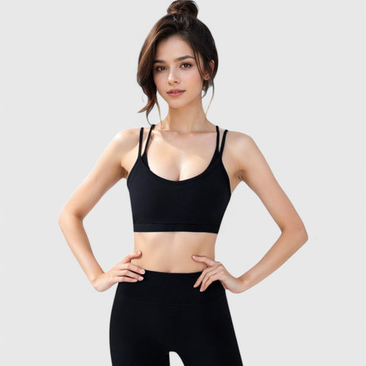 Active Women's Double Strap Scoop Neck Sports Bra