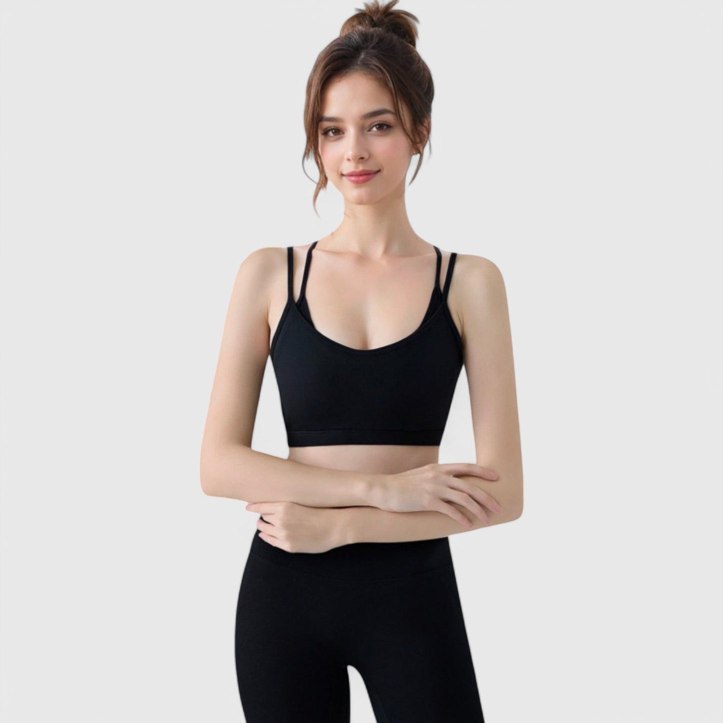 Active Women's Double Strap Scoop Neck Sports Bra