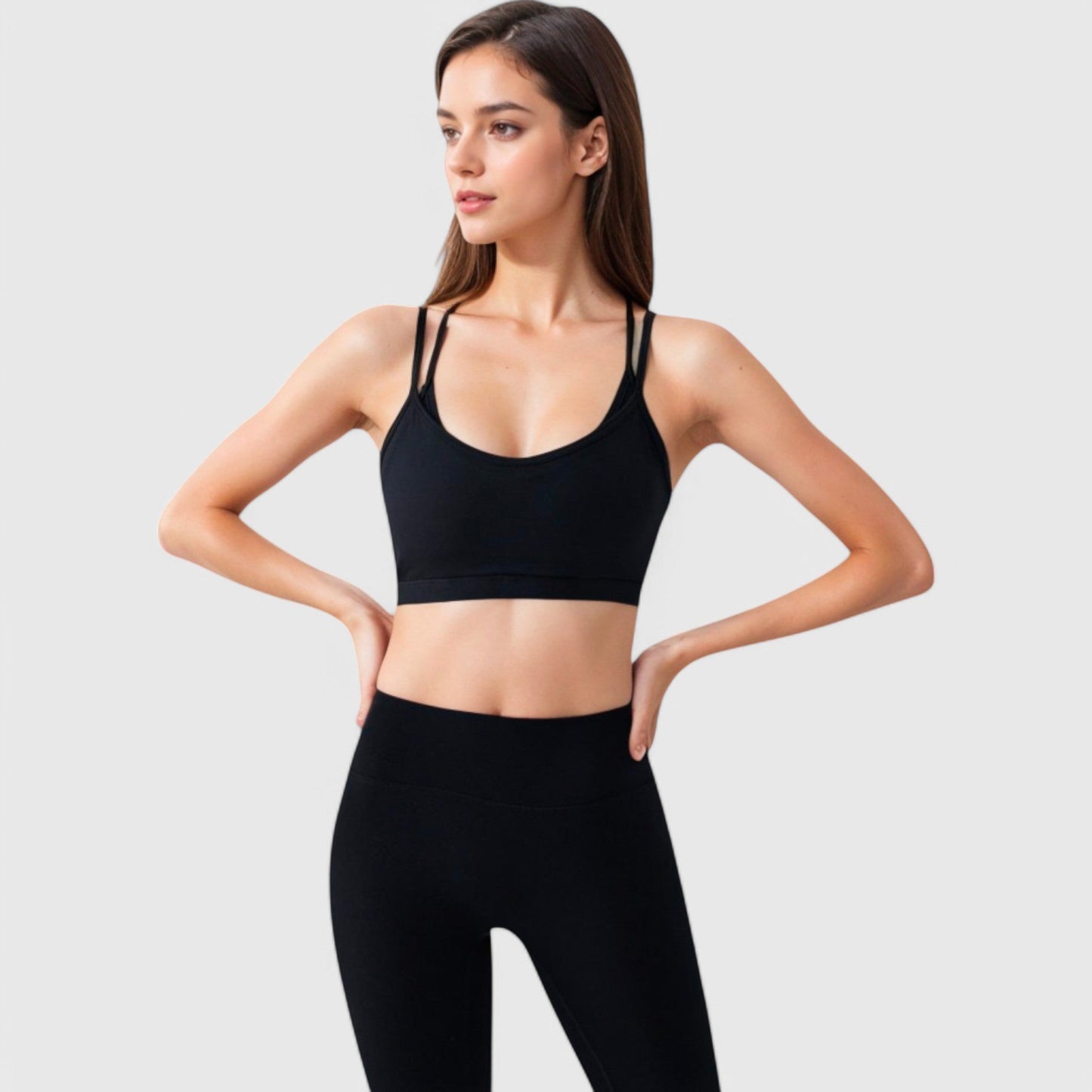 Active Women's Double Strap Scoop Neck Sports Bra