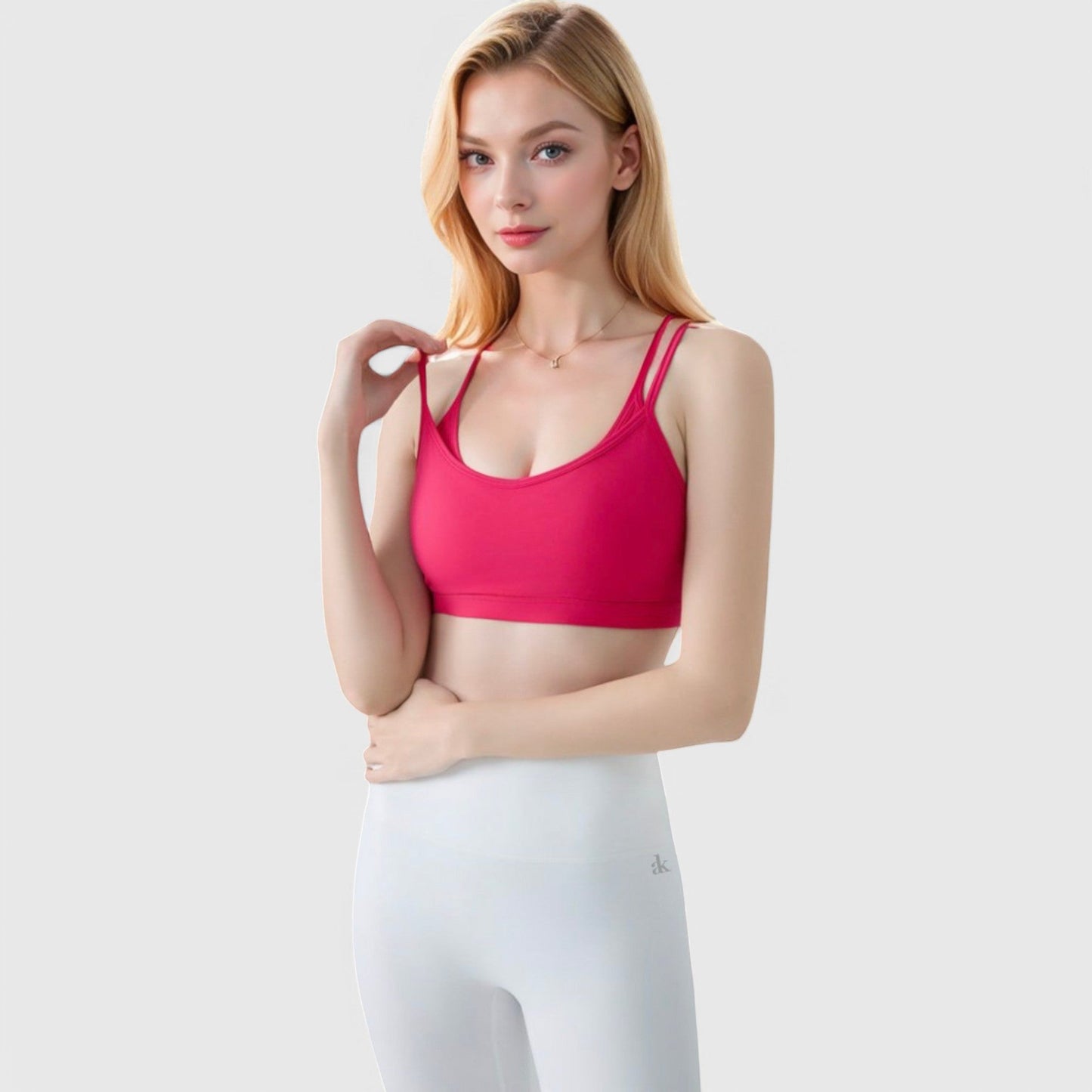 Active Women's Double Strap Scoop Neck Sports Bra
