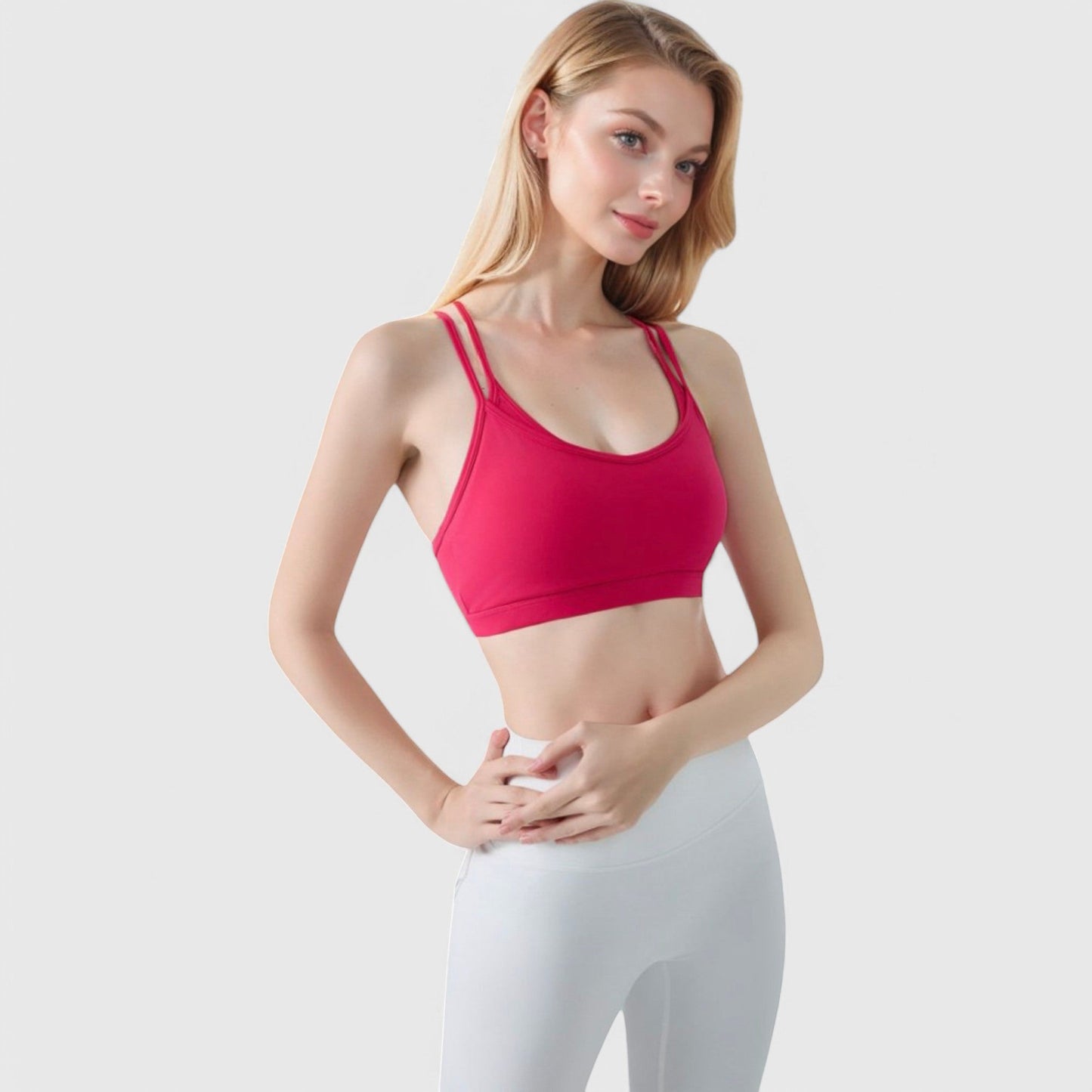 Active Women's Double Strap Scoop Neck Sports Bra