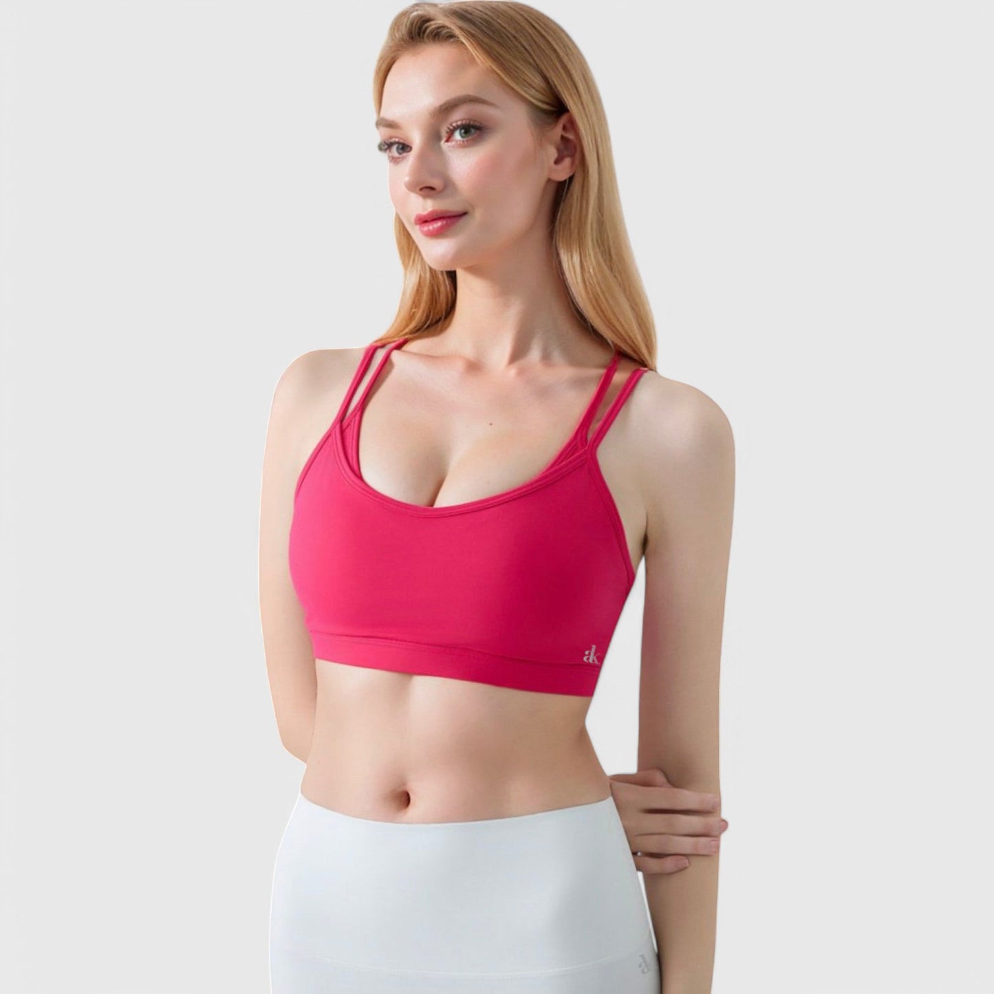 Active Women's Double Strap Scoop Neck Sports Bra