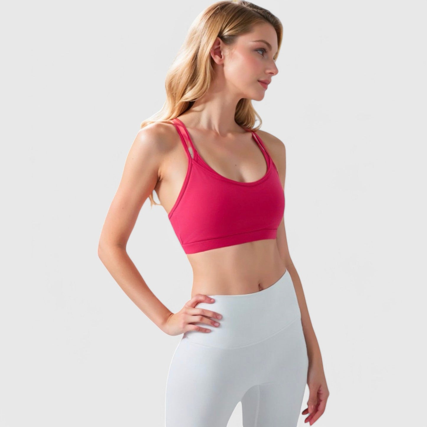 Active Women's Double Strap Scoop Neck Sports Bra