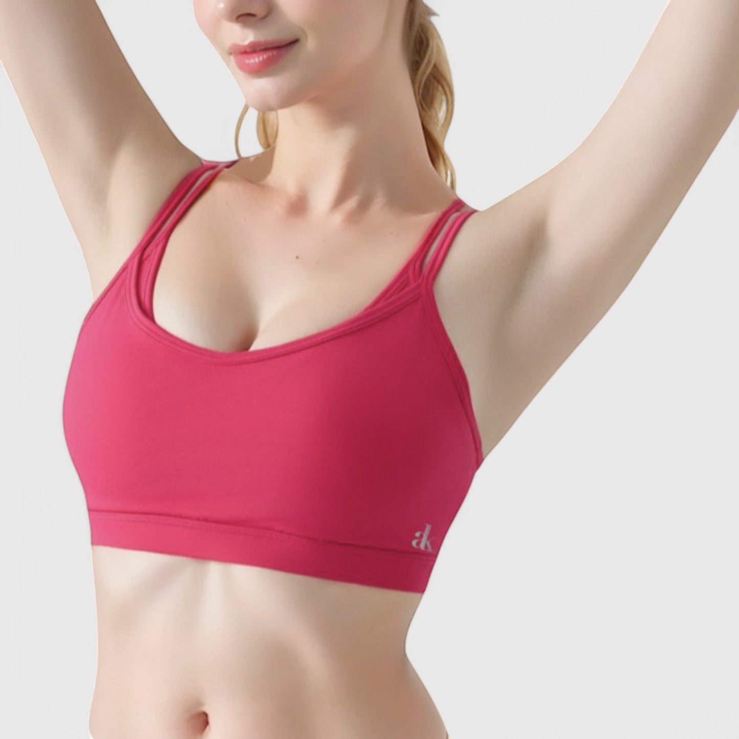 Active Women's Double Strap Scoop Neck Sports Bra