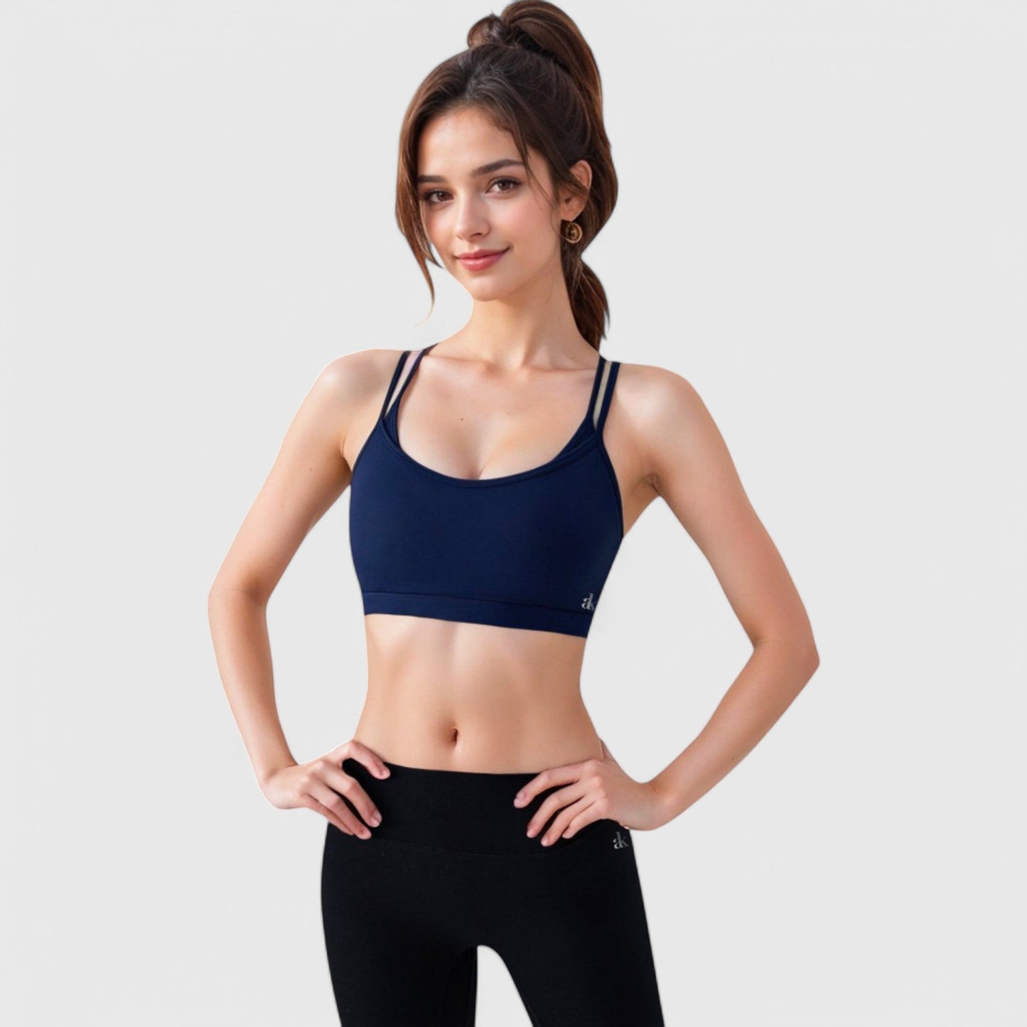 Active Women's Double Strap Scoop Neck Sports Bra