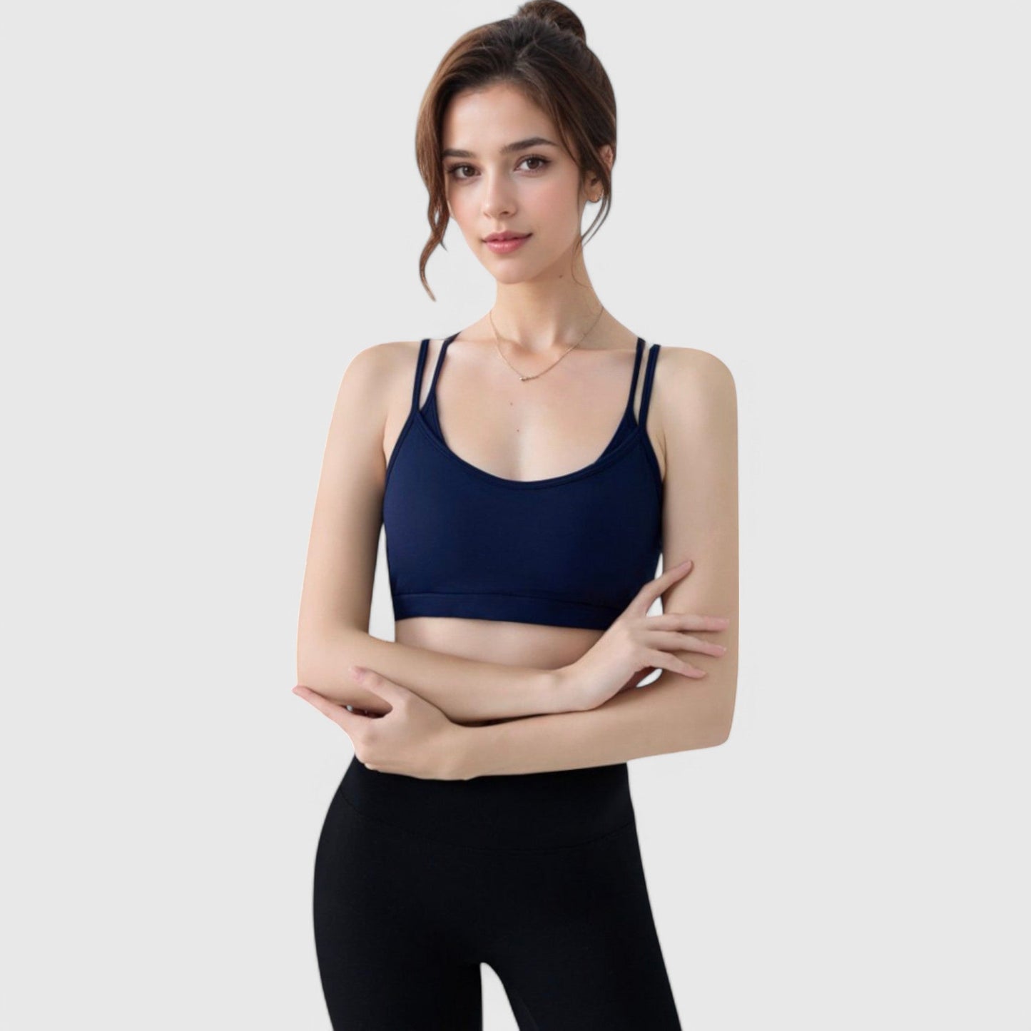 Active Women's Double Strap Scoop Neck Sports Bra